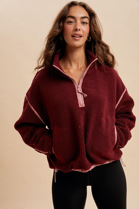The Ridge Half Zip (Burgundy)