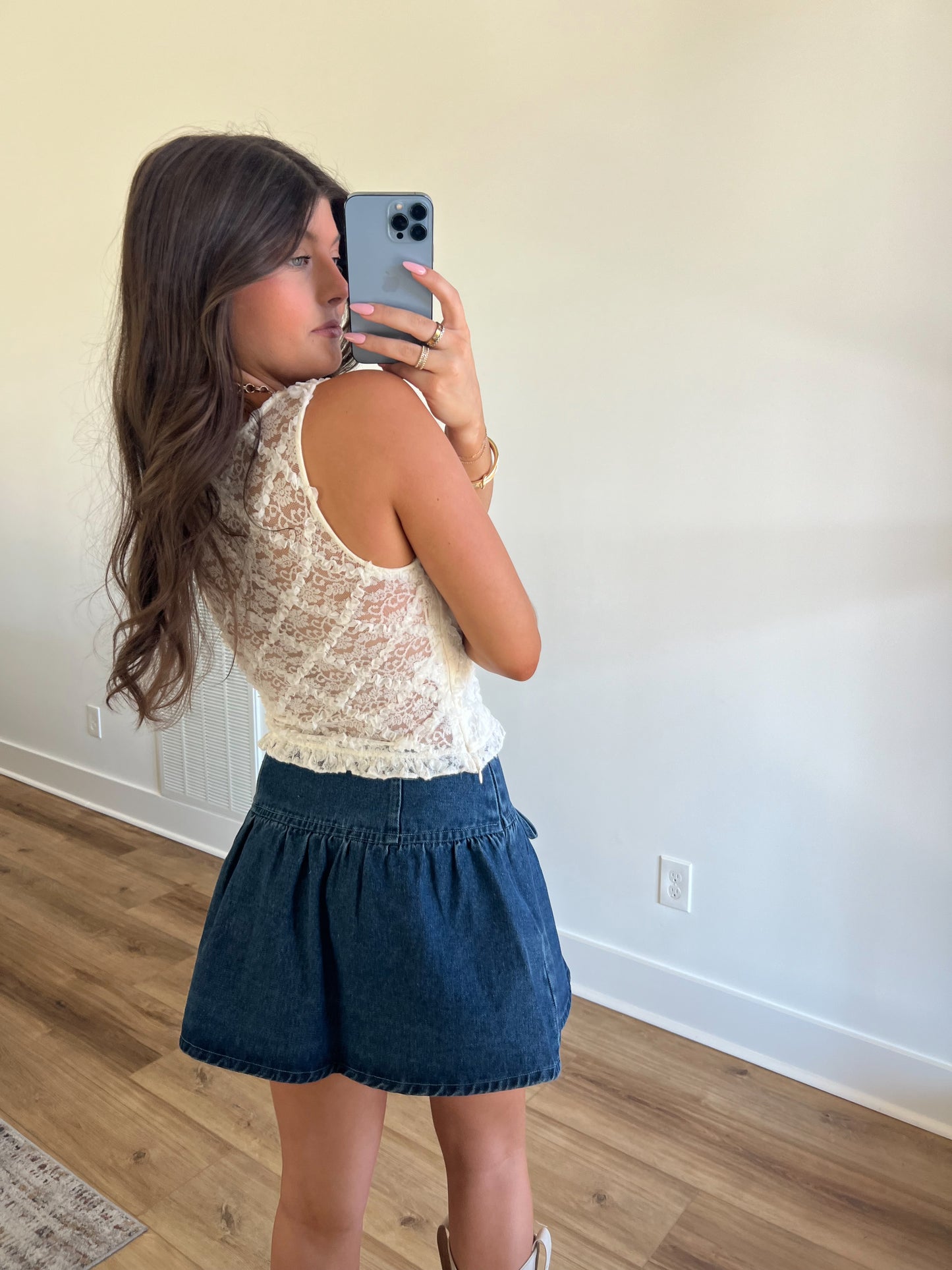 Cream Lace Bustier Top