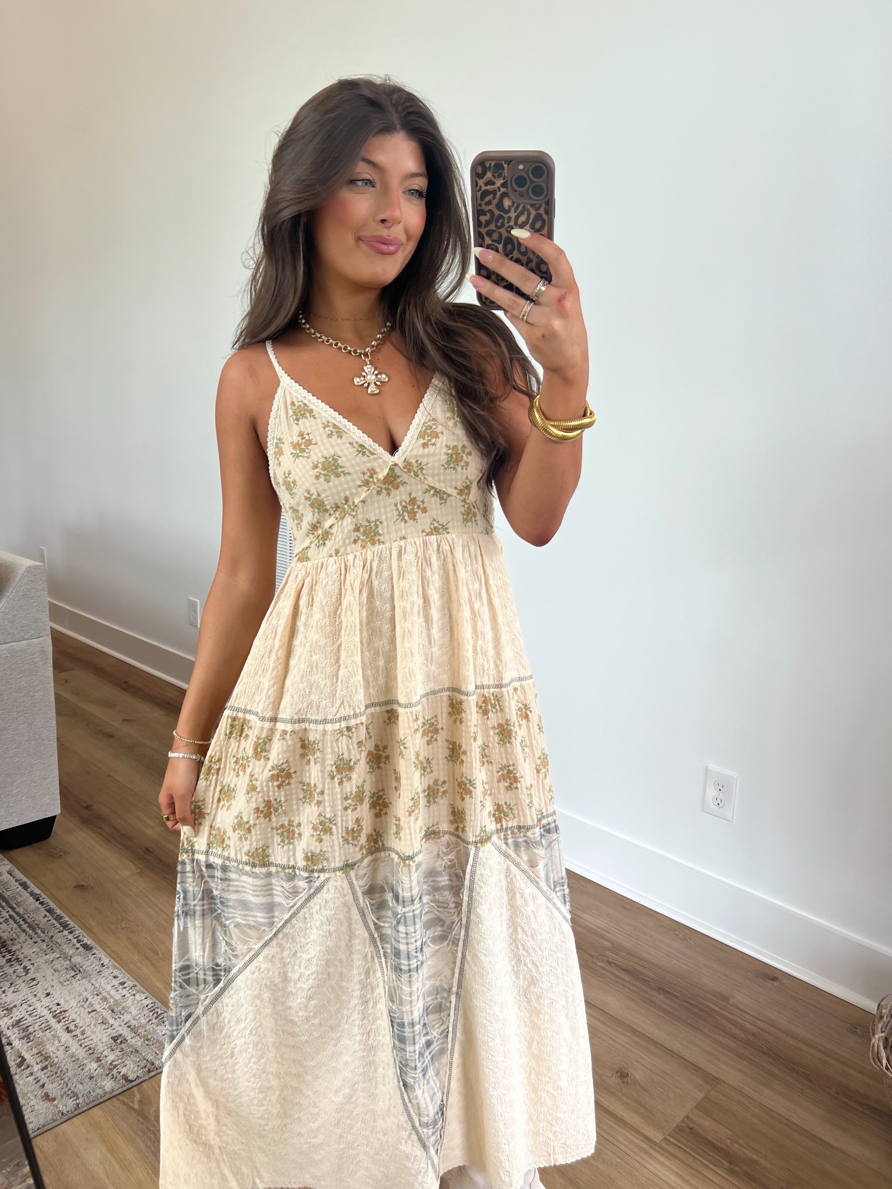 Vintage Work Maxi Dress (Cream)