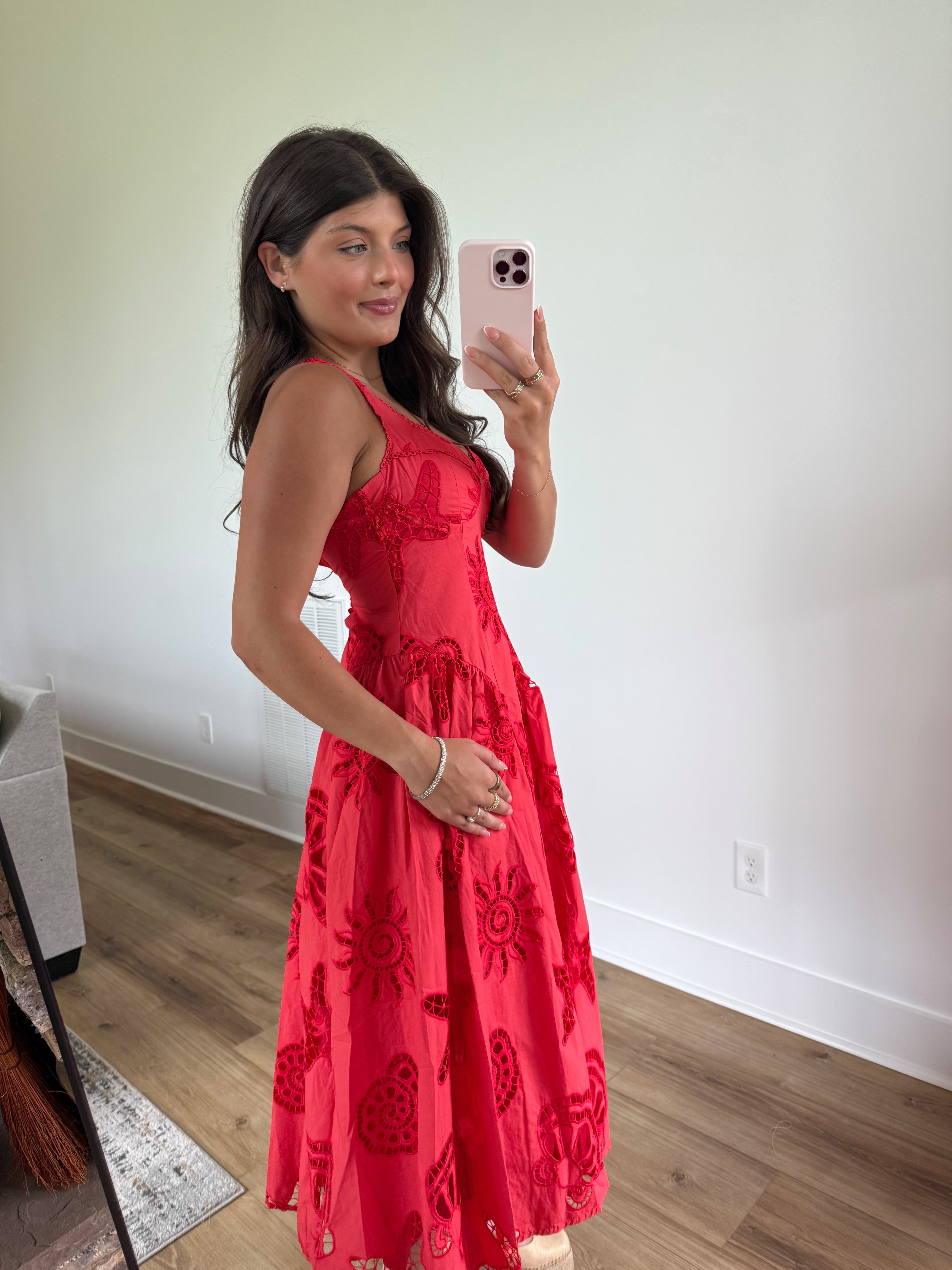 Red Island Midi Dress