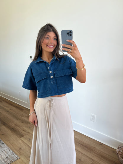 Denim Lunch Spot Top