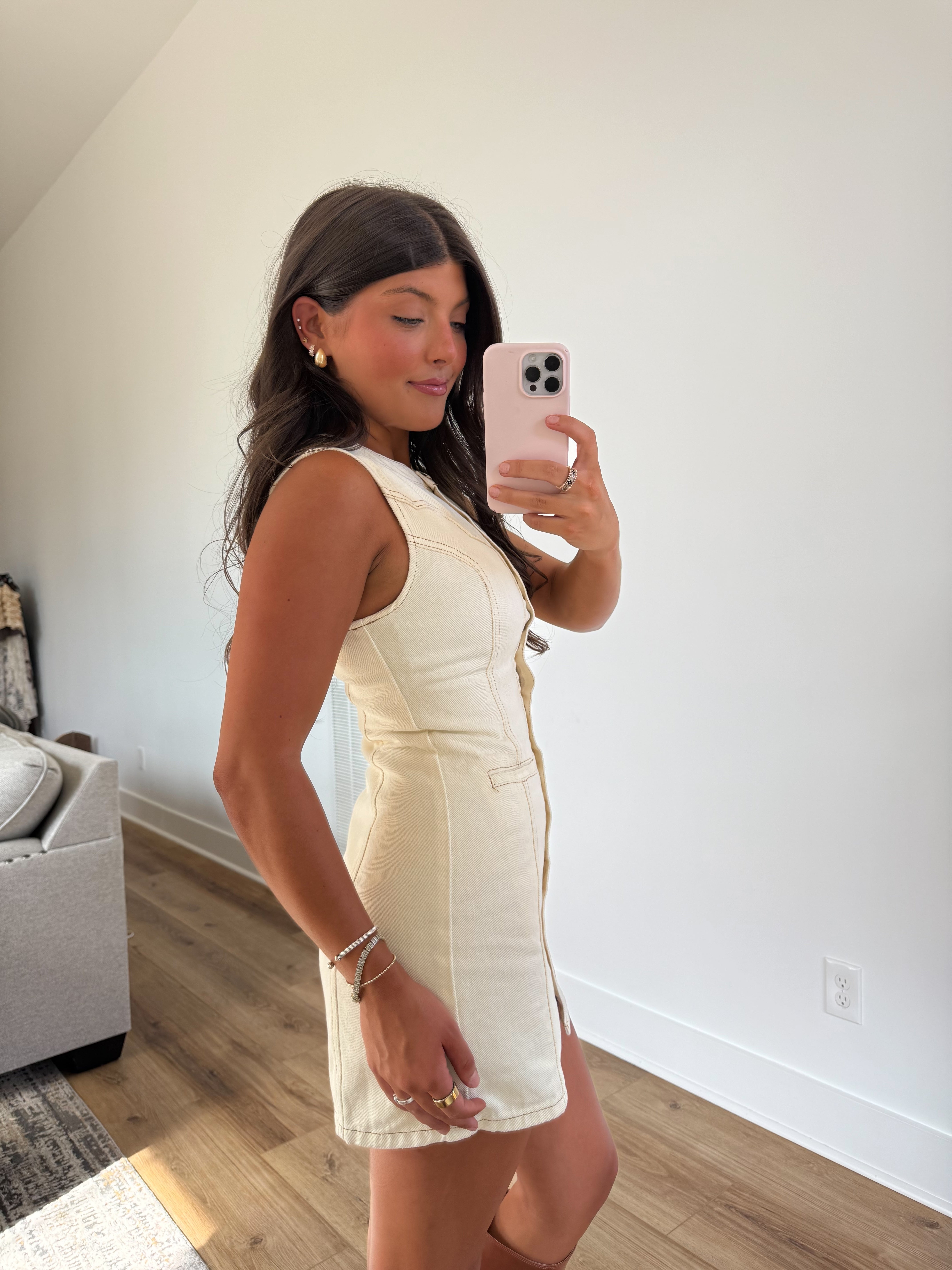 Cowgirl Cream Denim Dress
