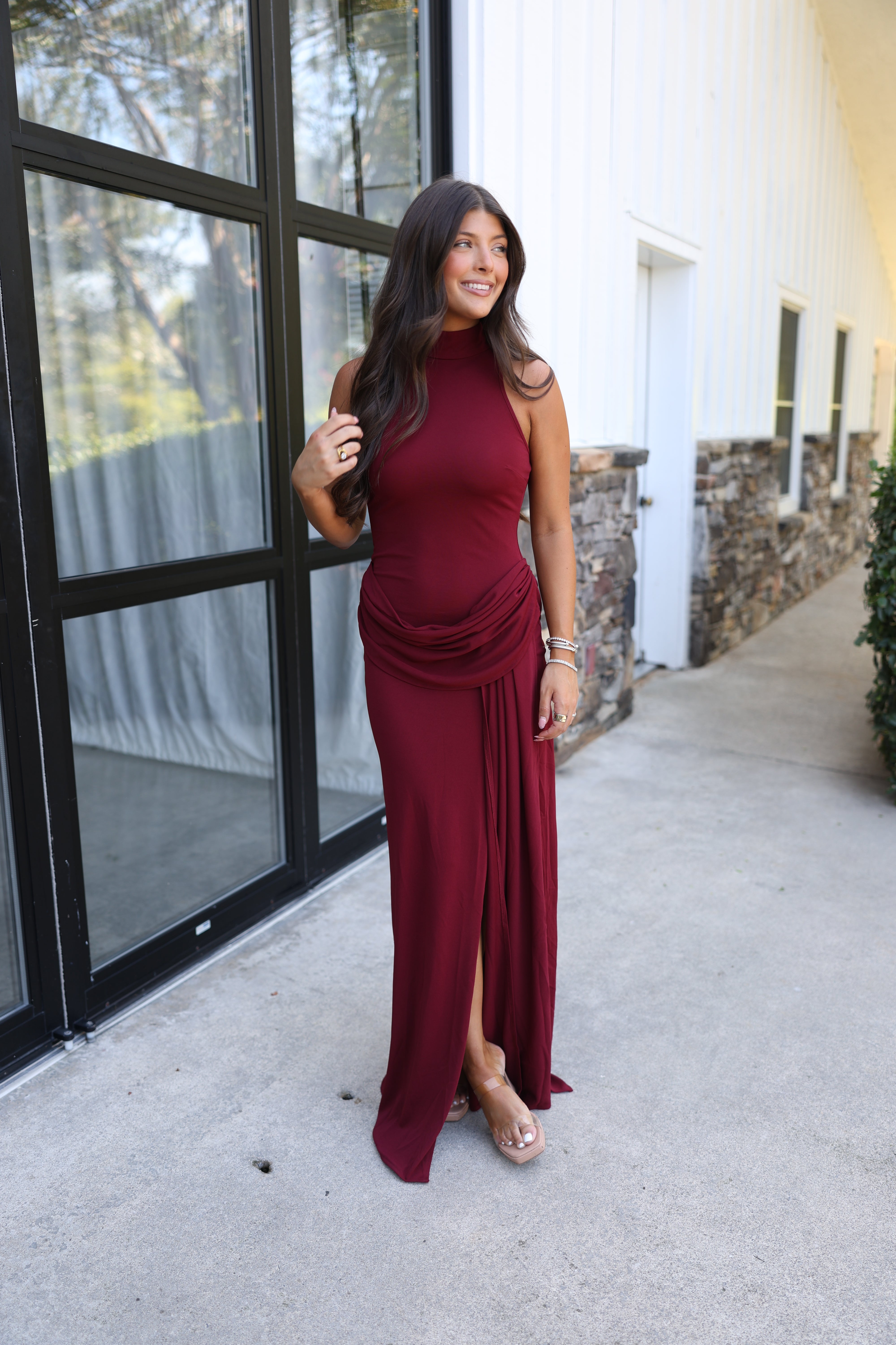Brugundy Romance Gown