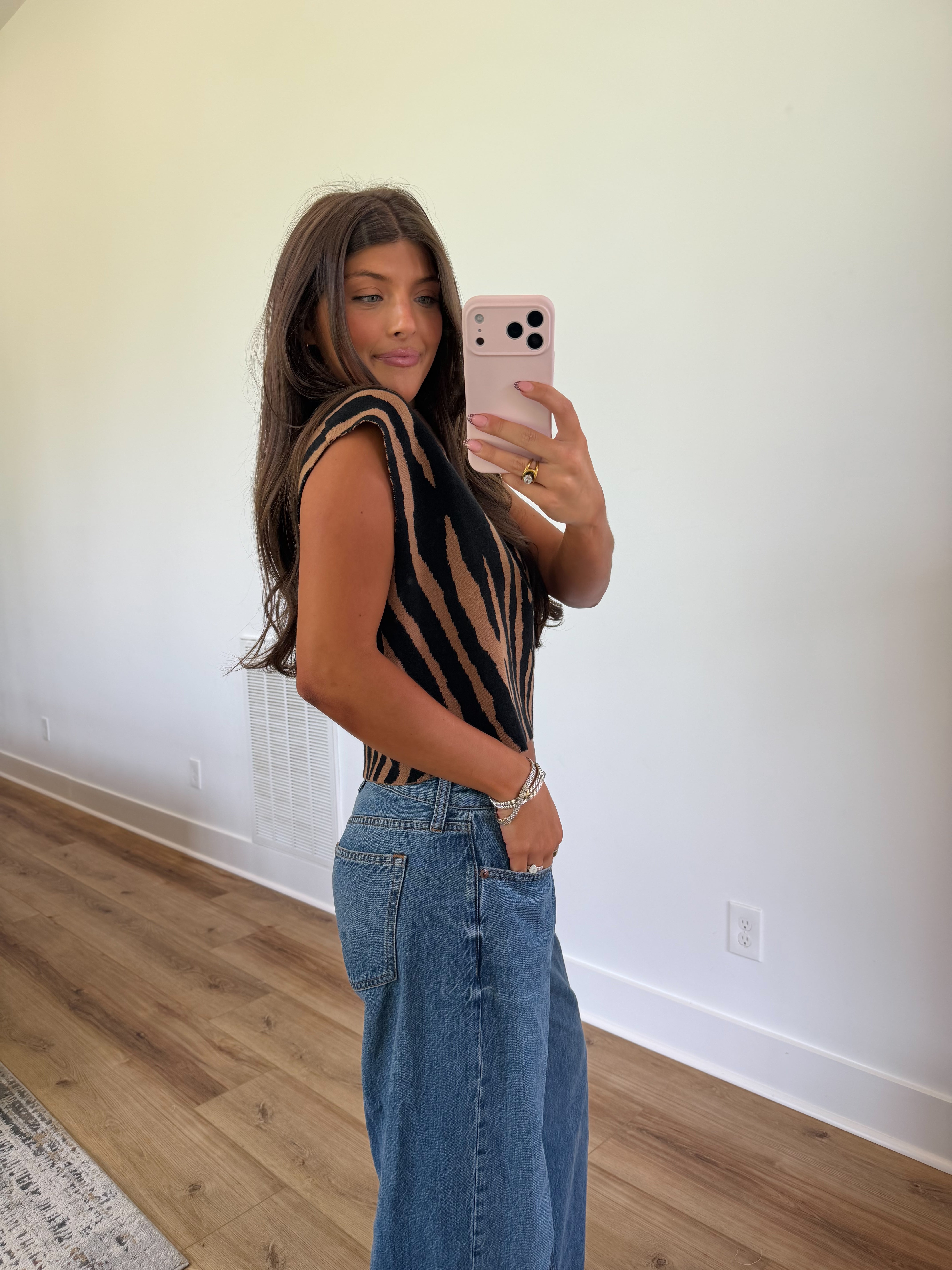 Milan Knit Top (Brown/Black)