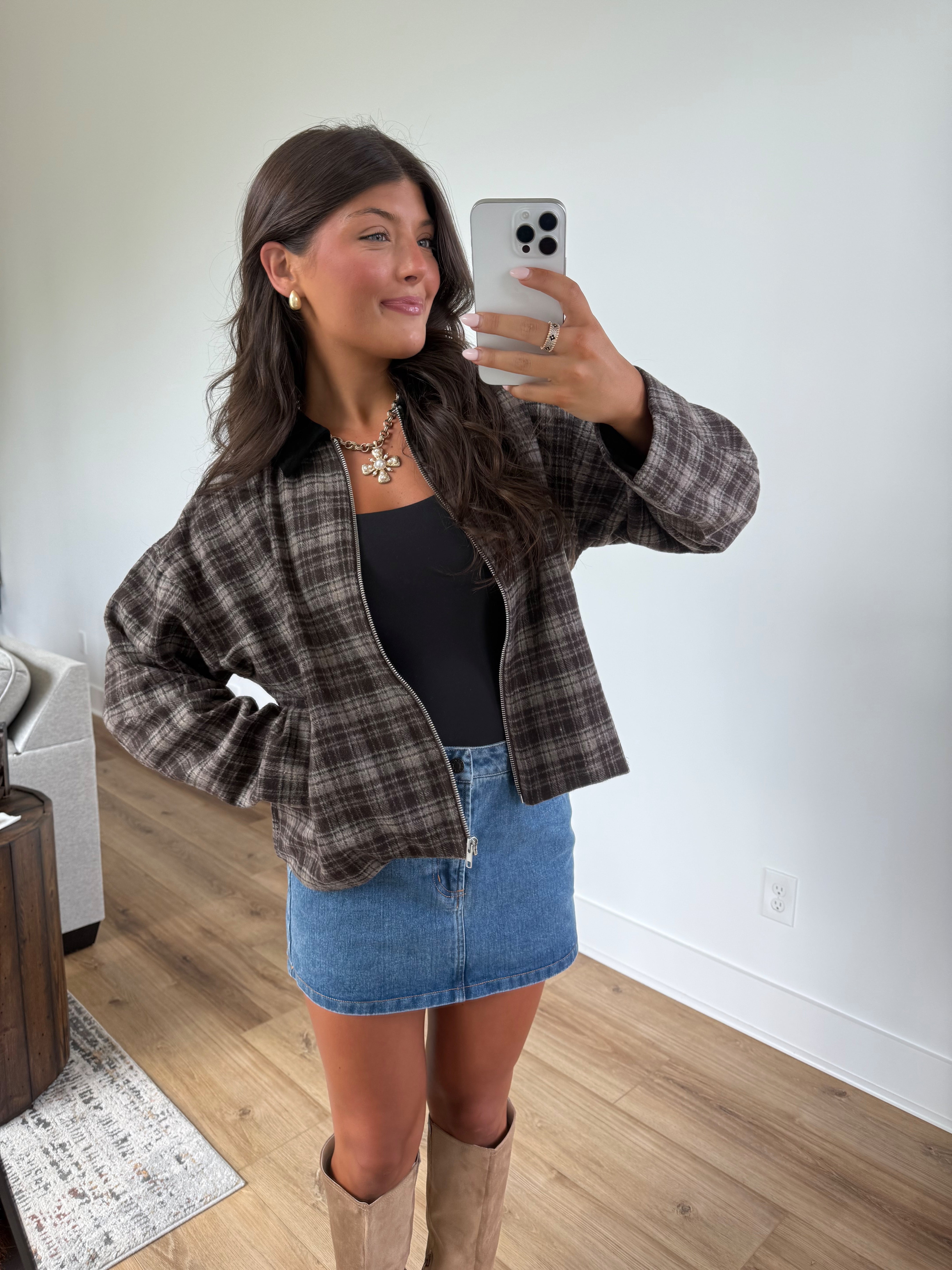 Plaid Flannel Zip-Up