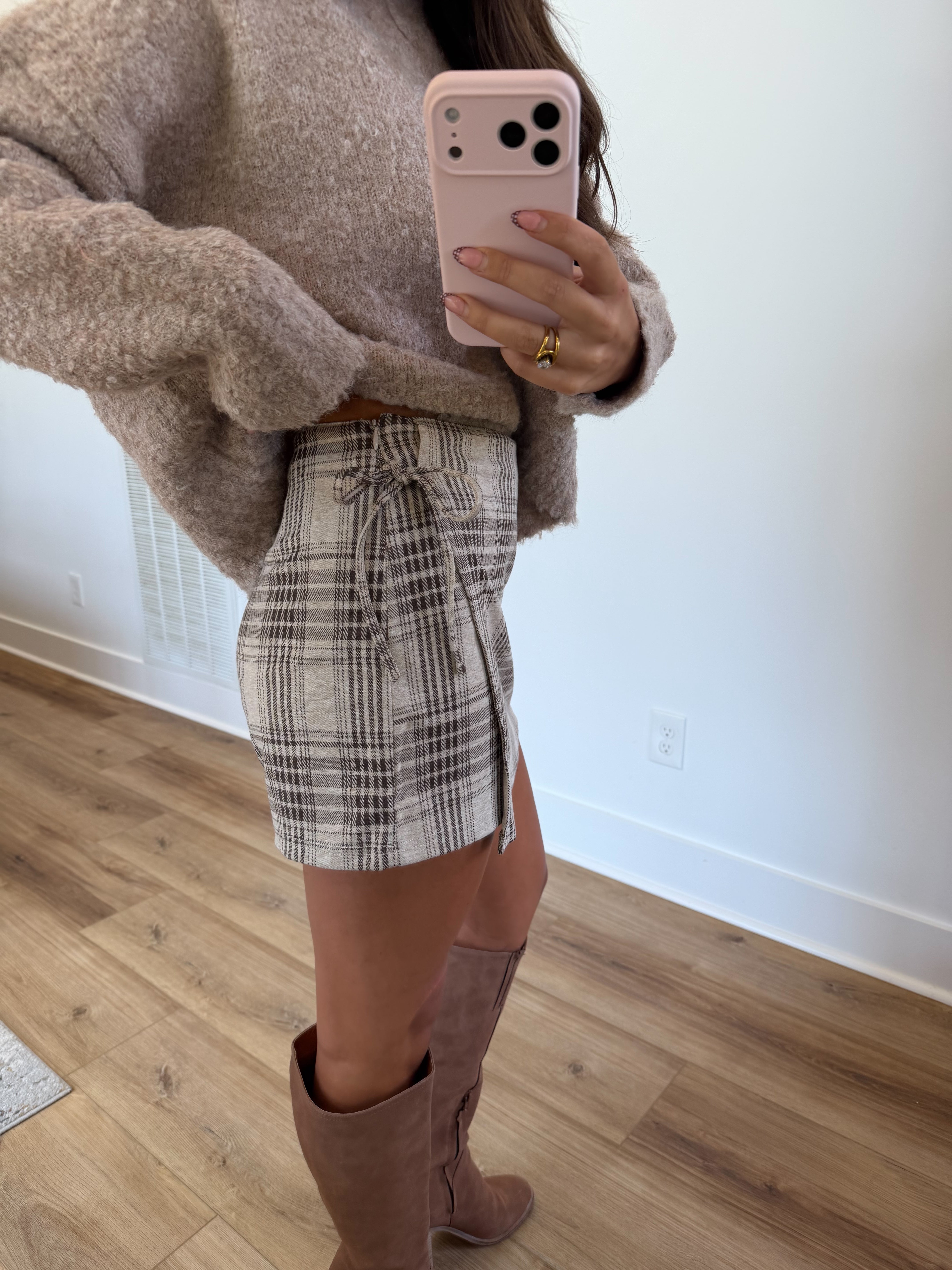 Cinnamon Plaid Skort