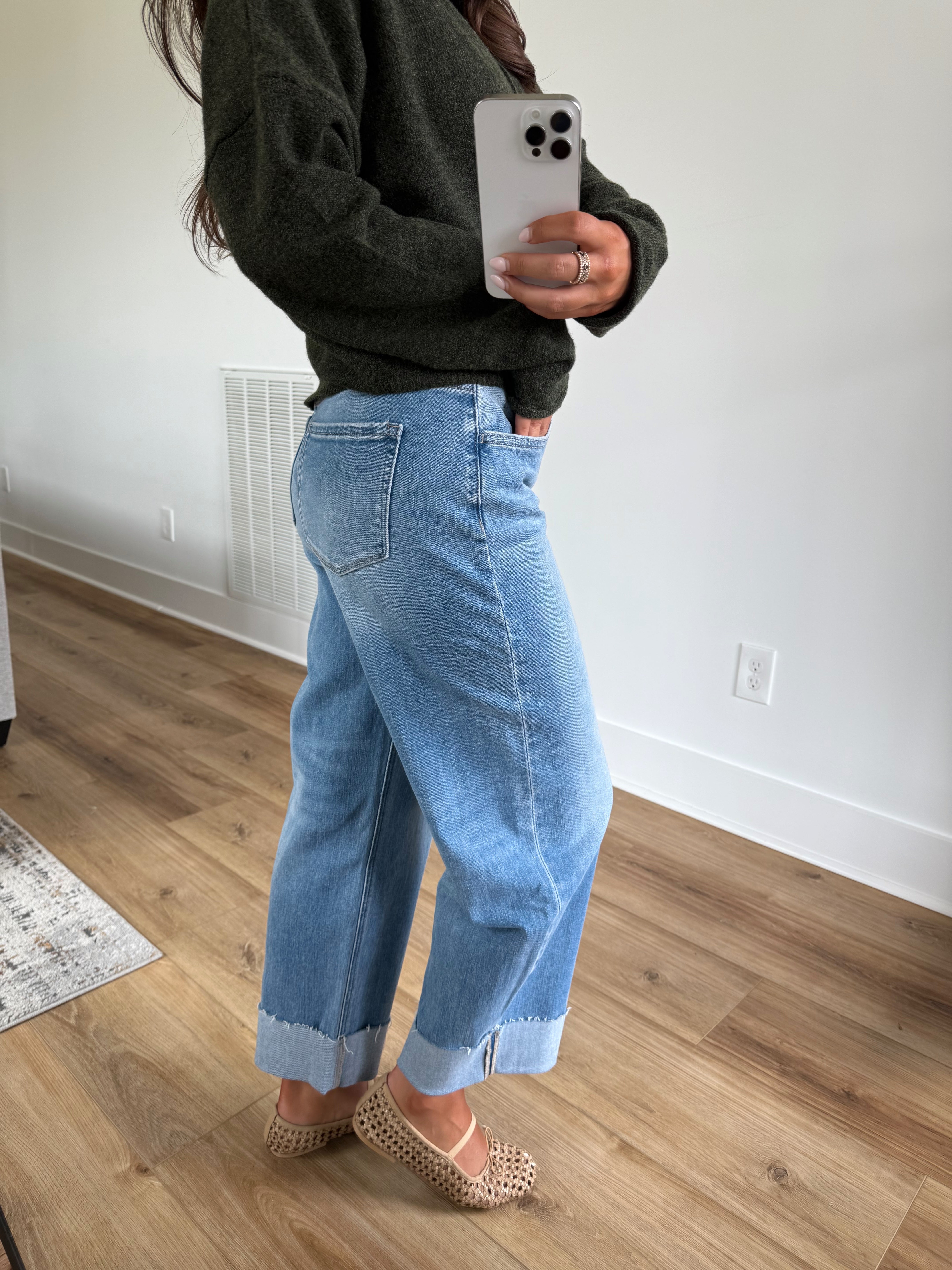 Cuffed Barrel Jeans