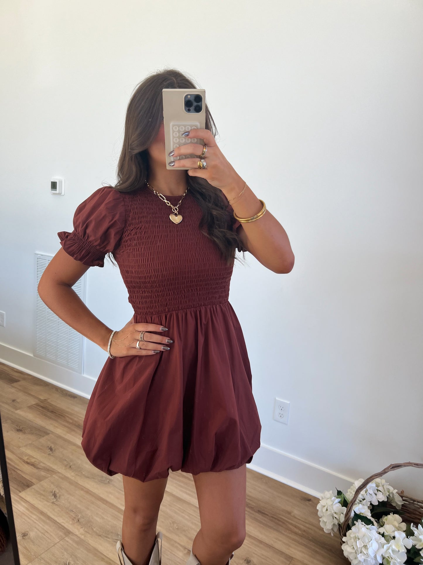 Burgundy Bubble Dress