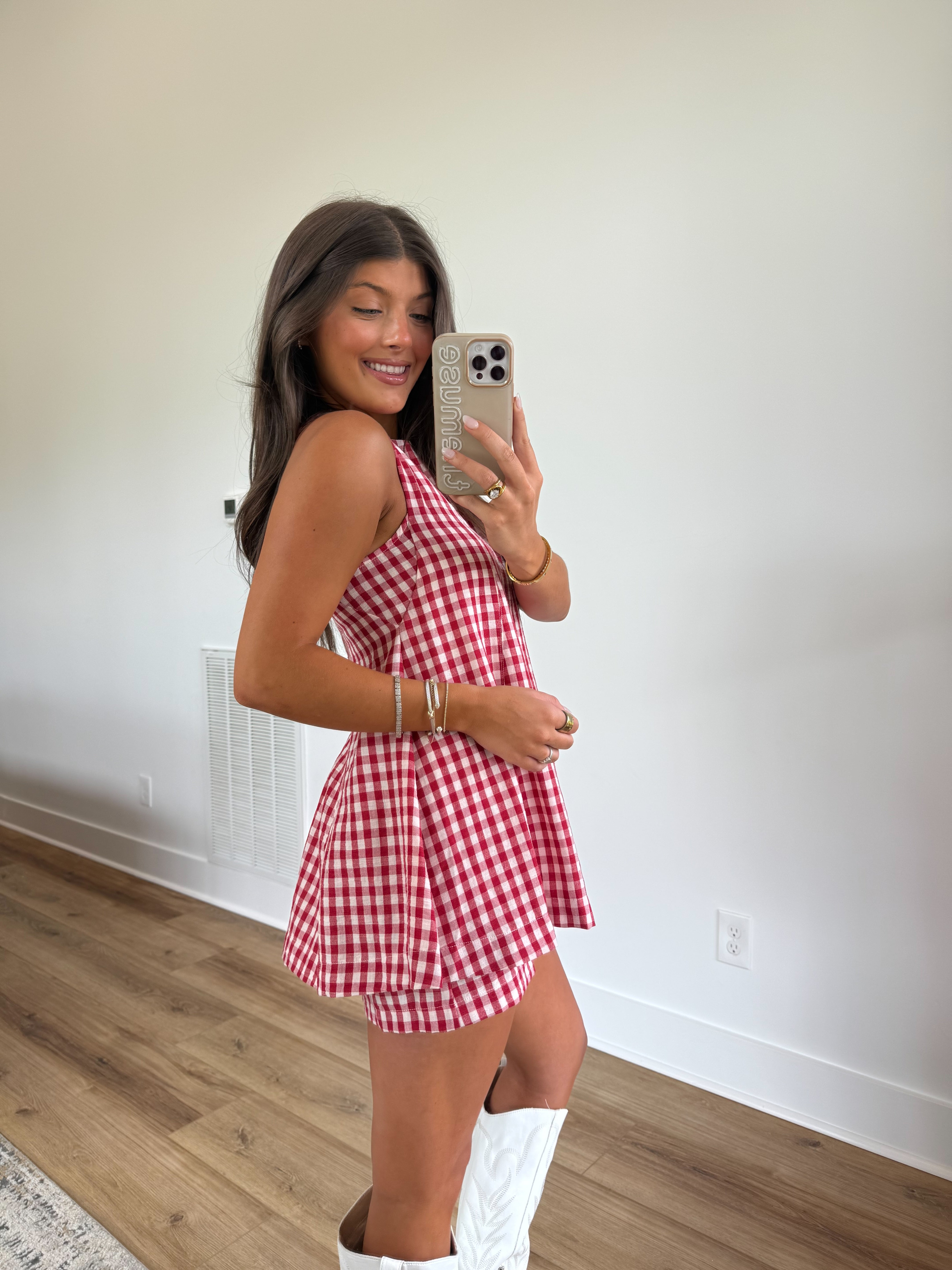 The Firecracker Gingham Romper (PRE-ORDER (1-2 weeks)/ Restock)