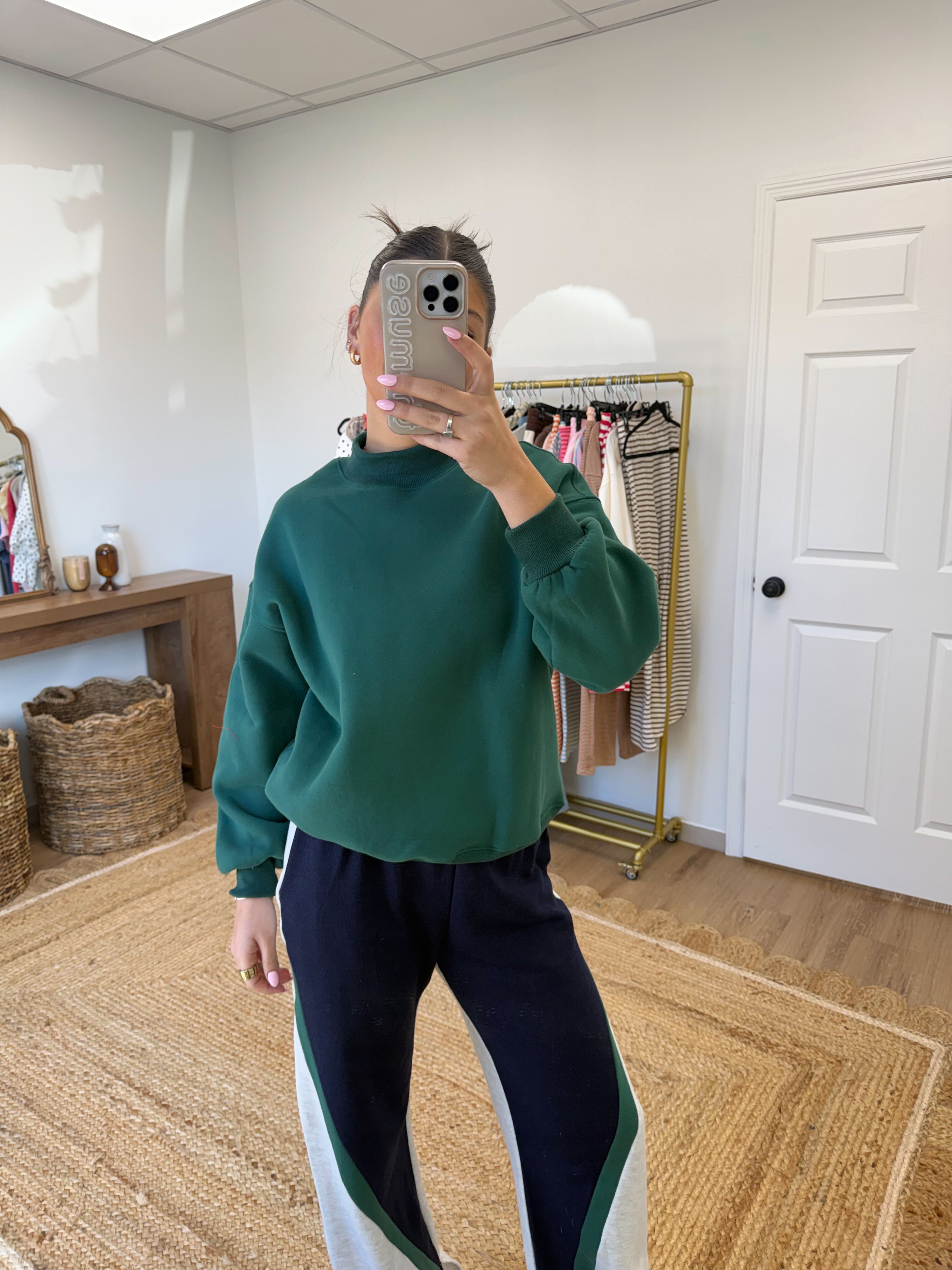 Seafoam Mockneck Pullover