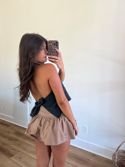 Vintage Blue Denim Halter Top