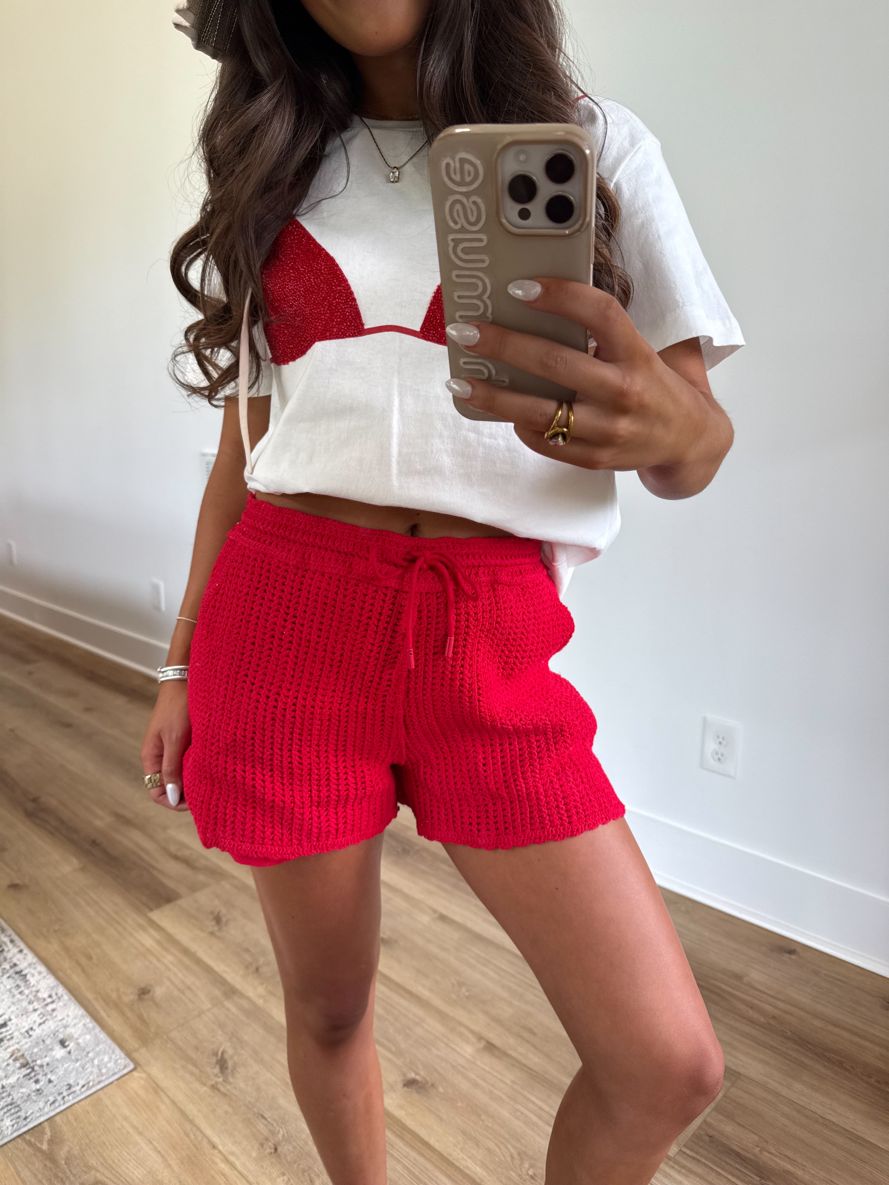 Red Crochet Shorts – Shop The Muse