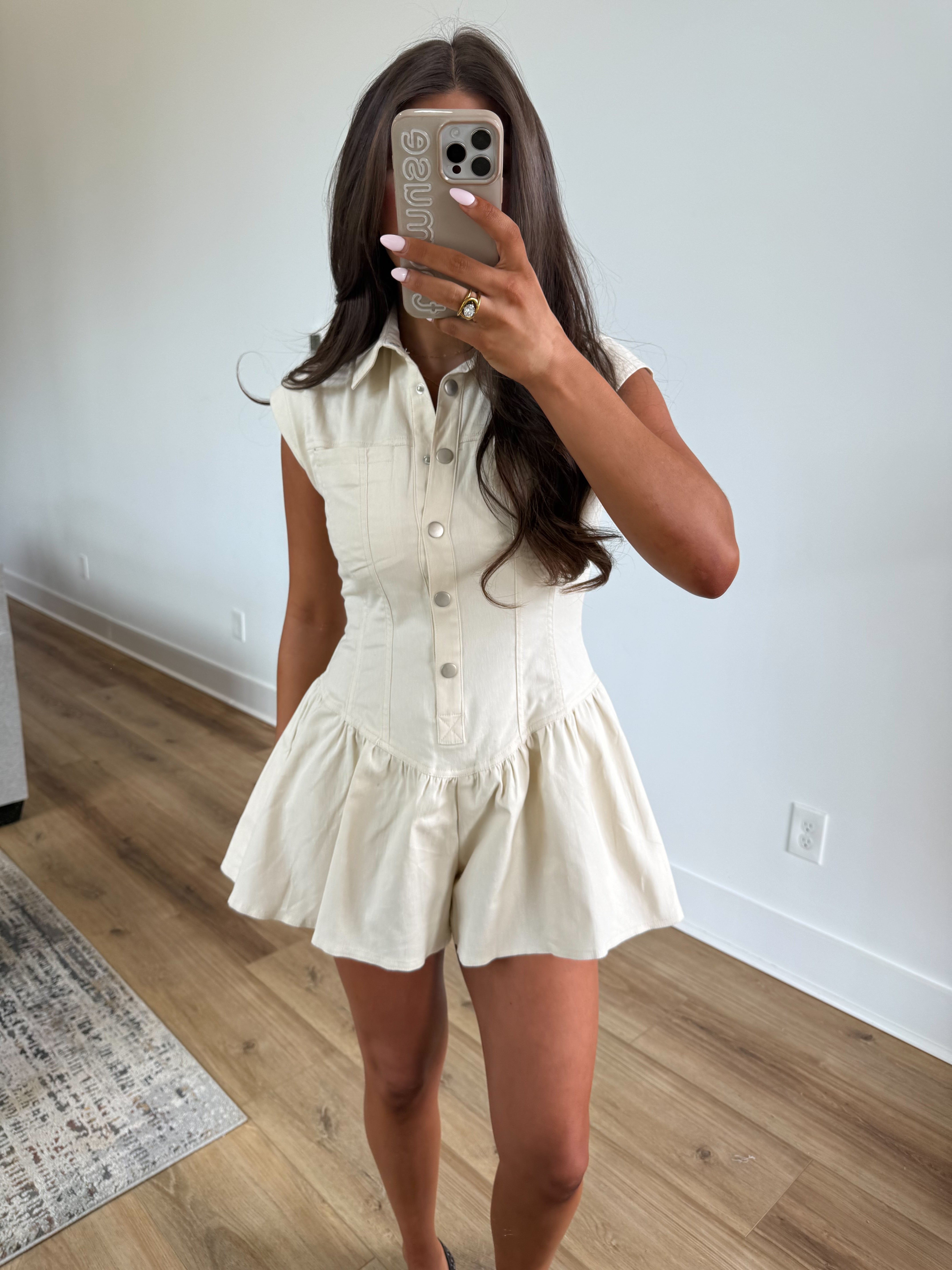 Cream Flare Romper
