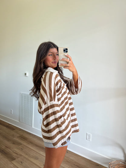 Iced Coffee Stripe Top