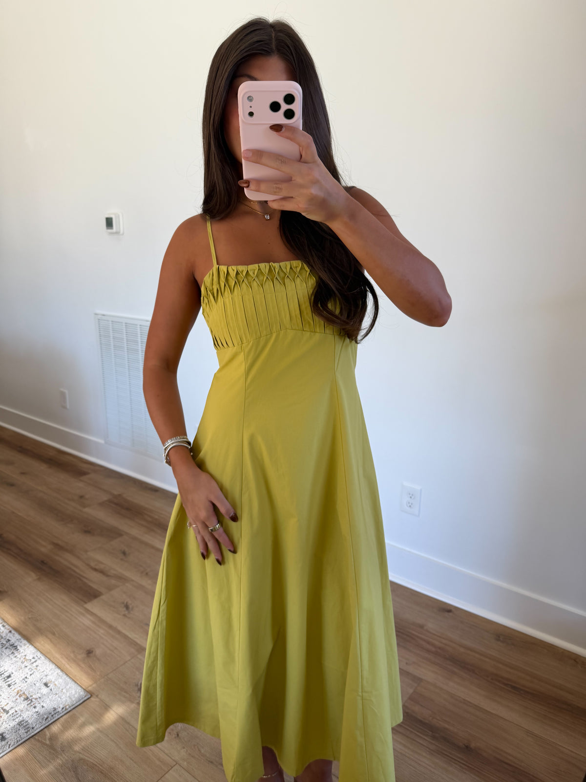 Keepsake Midi Dress (Chartreuse)