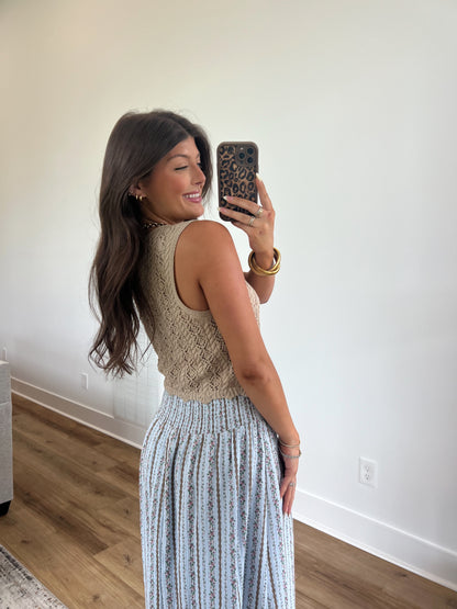 Ella Crochet Tank (Tan)