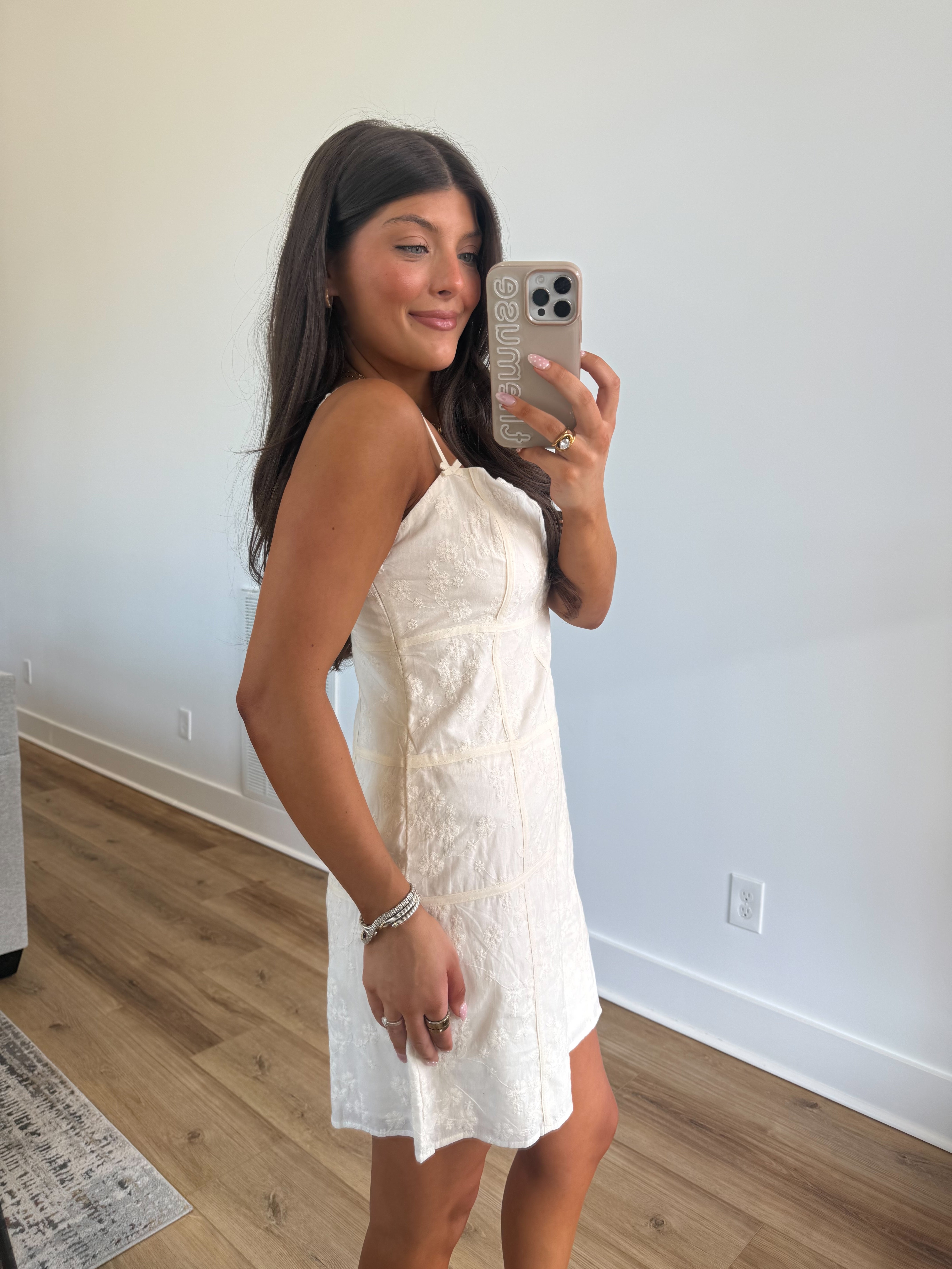 Cream Daisies Mini Dress