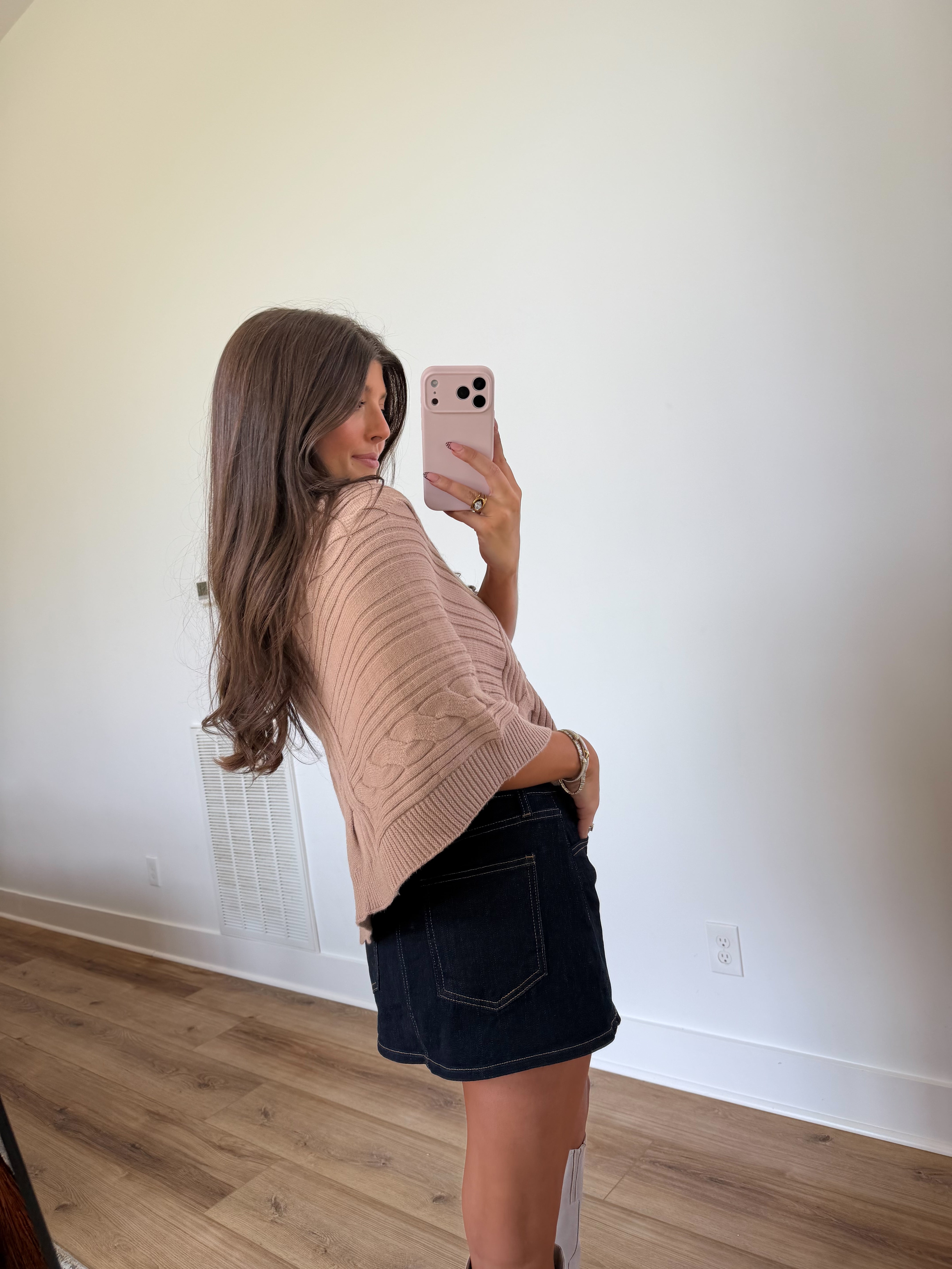 Camel Cable Poncho