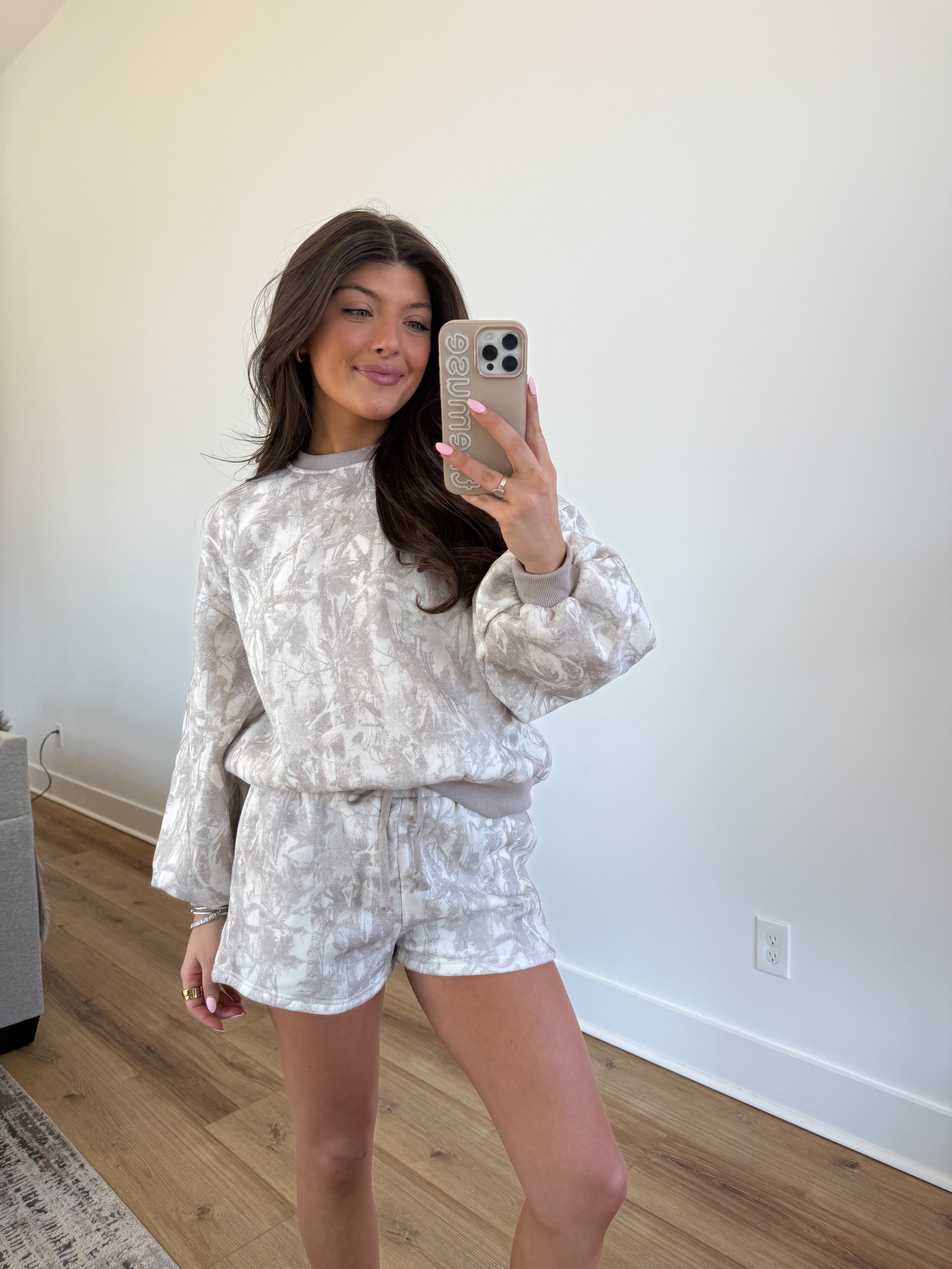 Mocha Camo Shorts Set