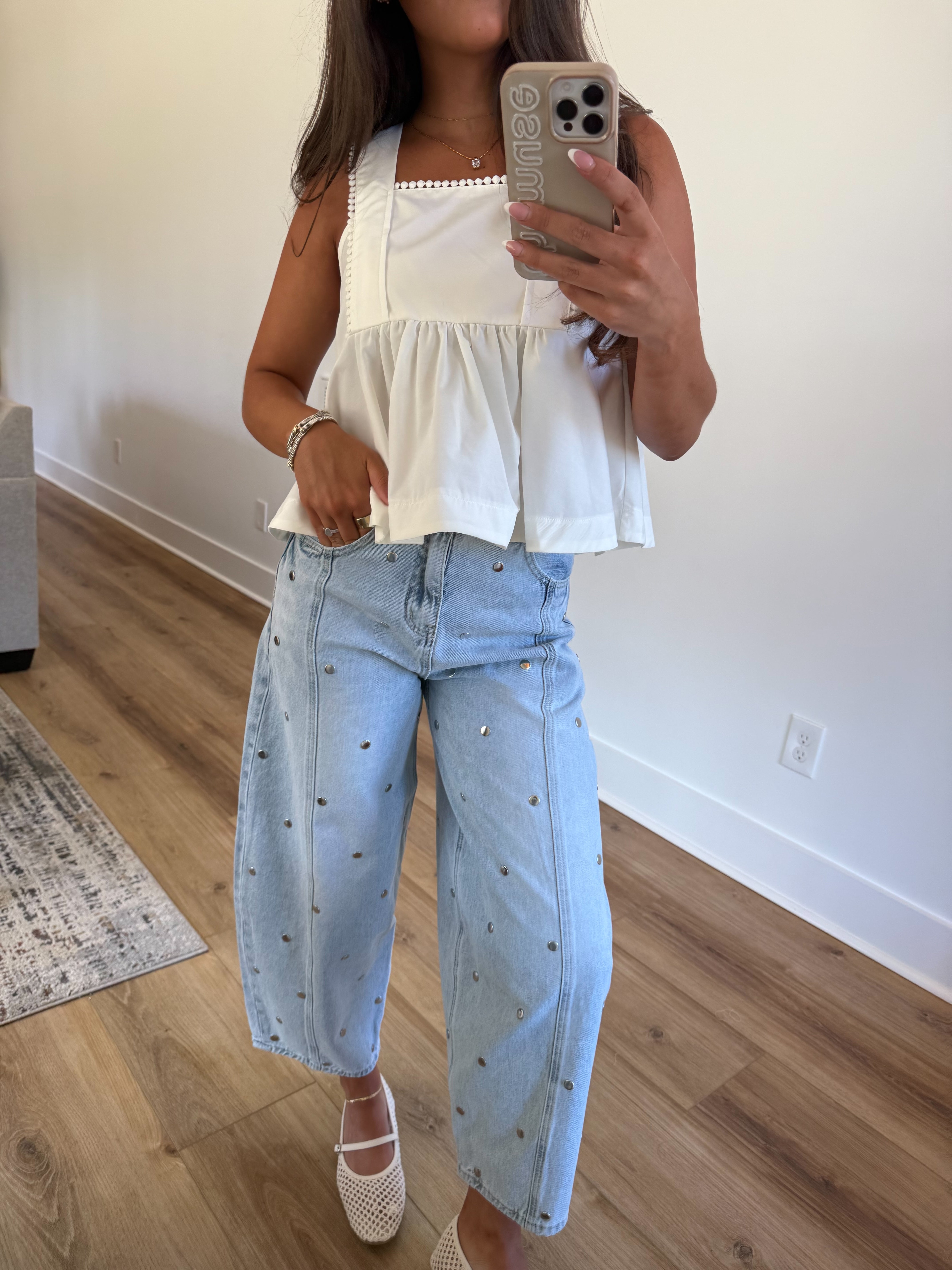 Studded Dot Jeans (Denim)