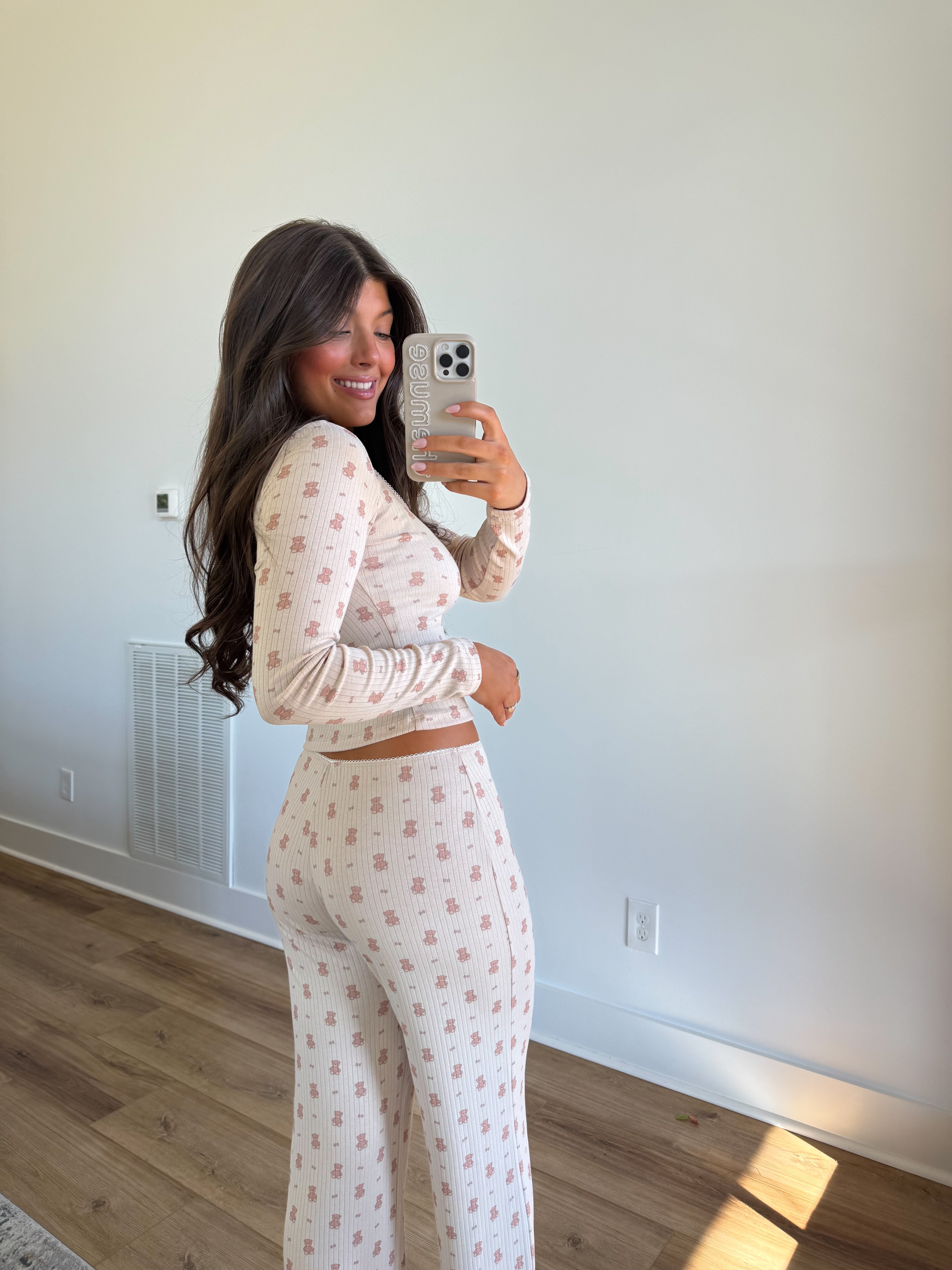 Cream Bear Pajama Set