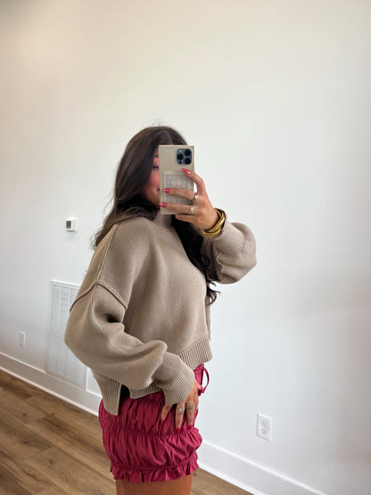 Taupe Cropped Sweater