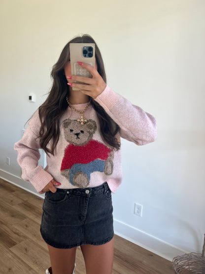 Pink Bear Obsessed Sweater