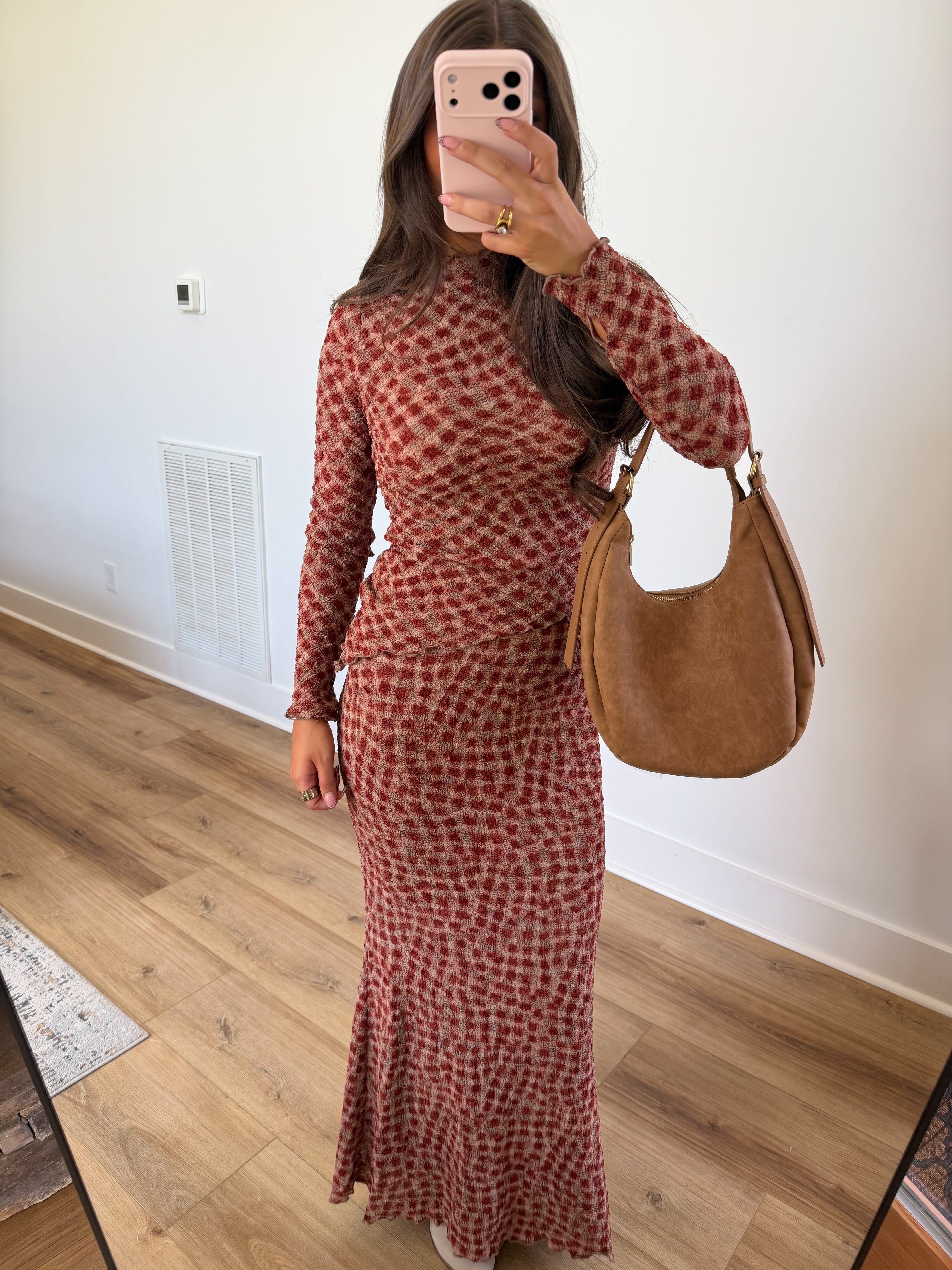 Spiced Gingham Skirt Set