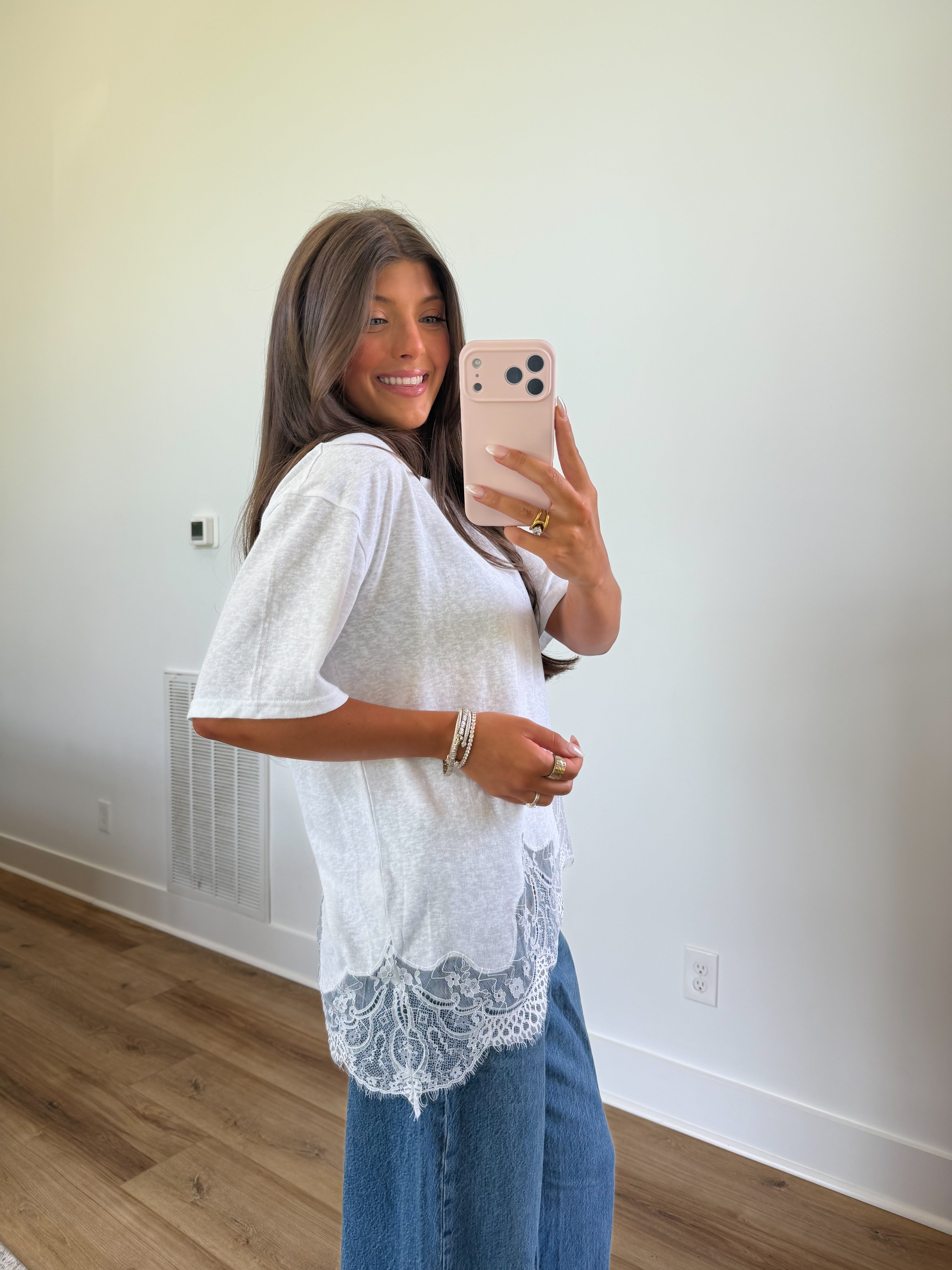 Margot Lace Tee (White)