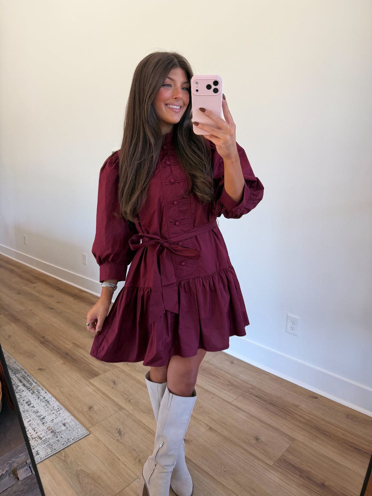 Cranberry Charm Mini Dress