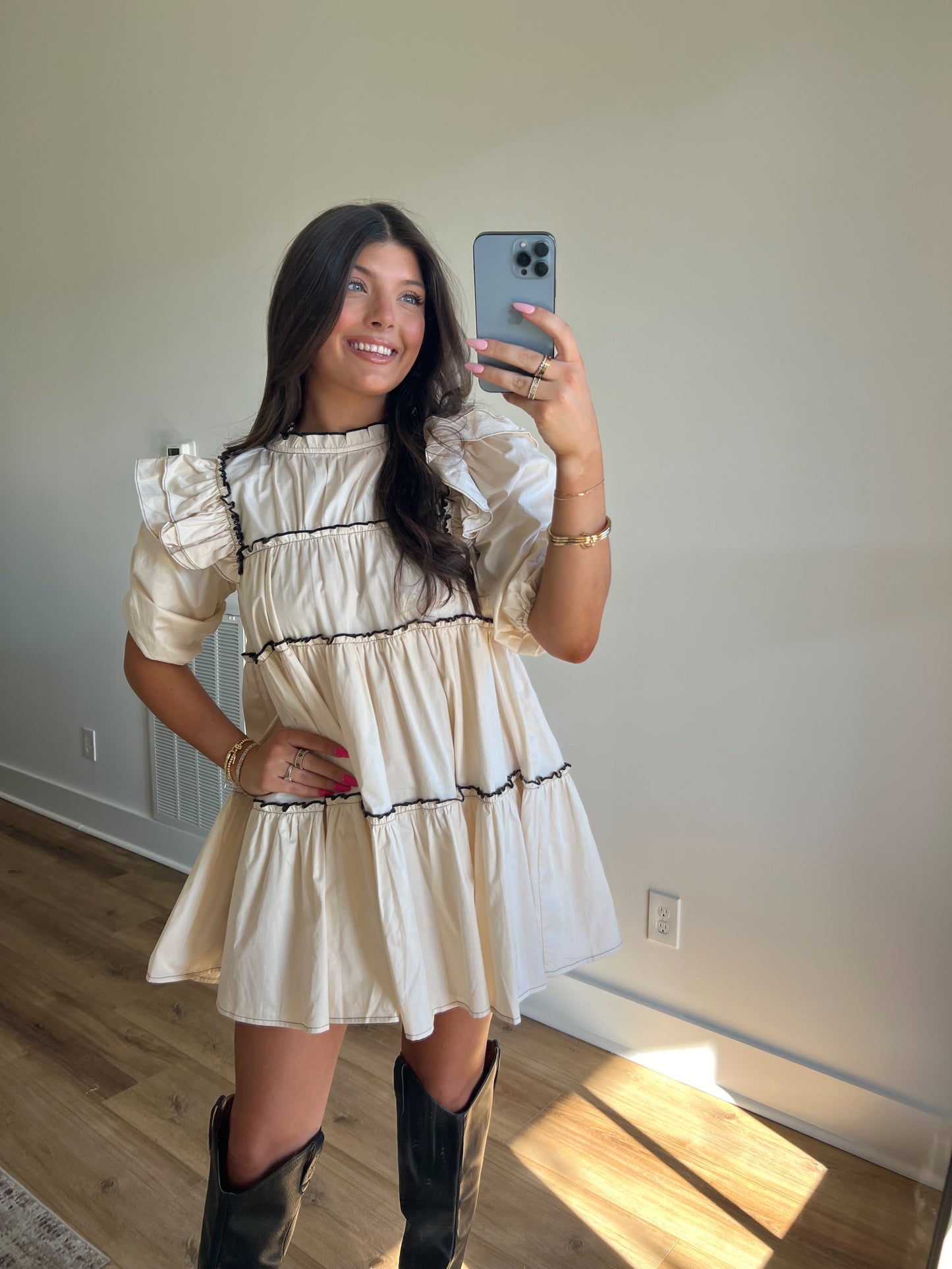 Babydoll Tiered Mini Dress