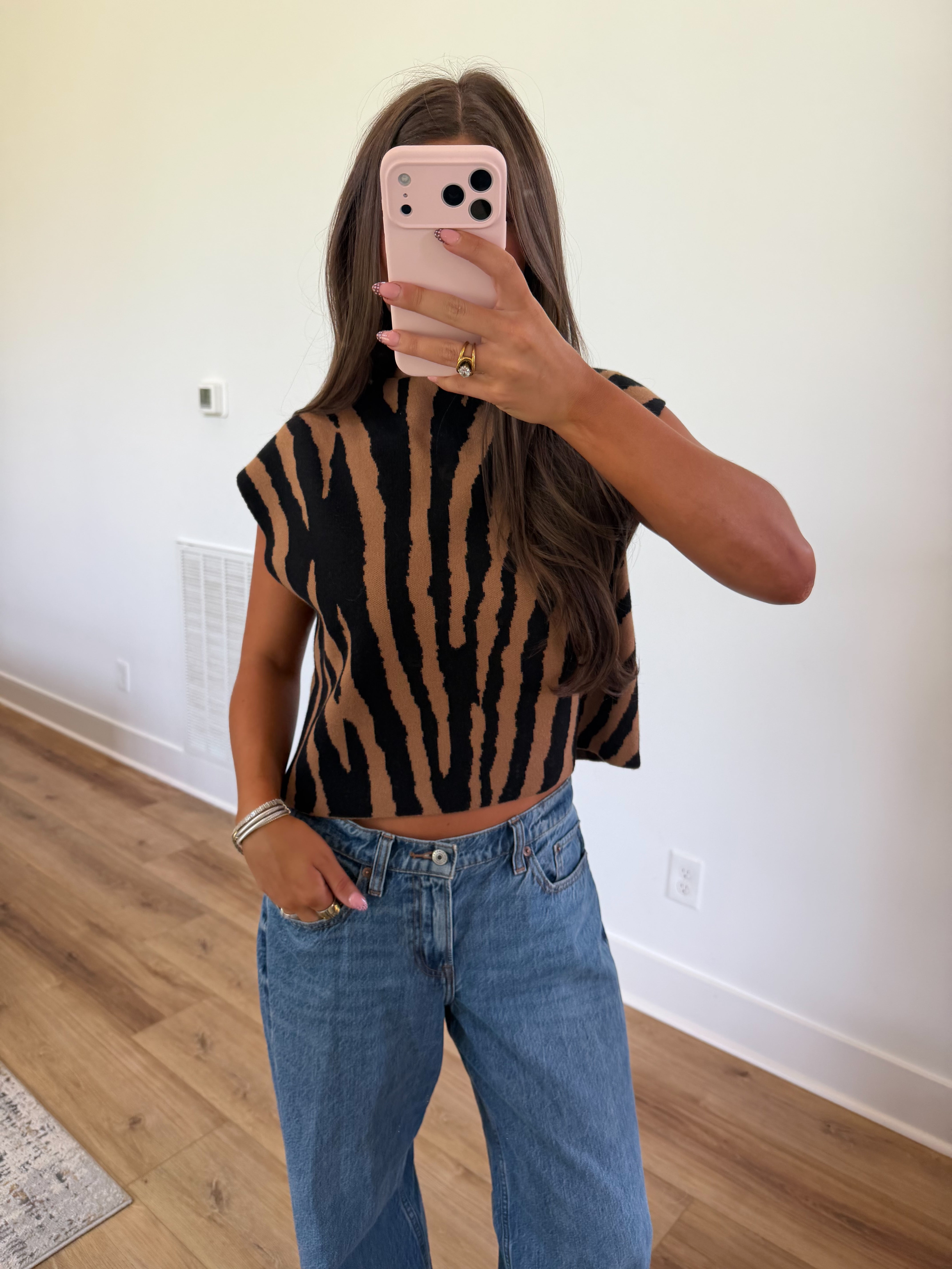 Milan Knit Top (Brown/Black)