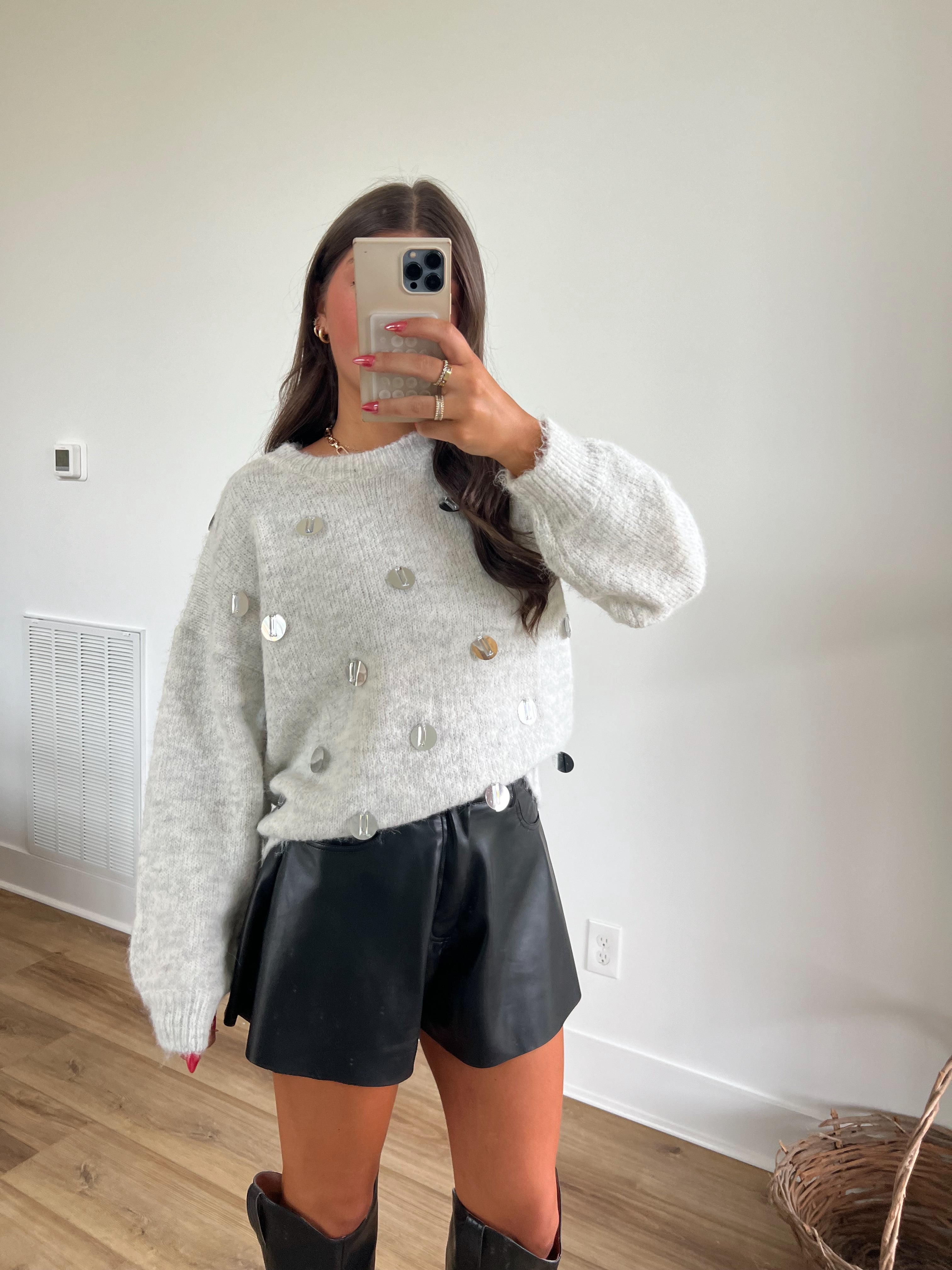 Disco Sequin Sweater Top