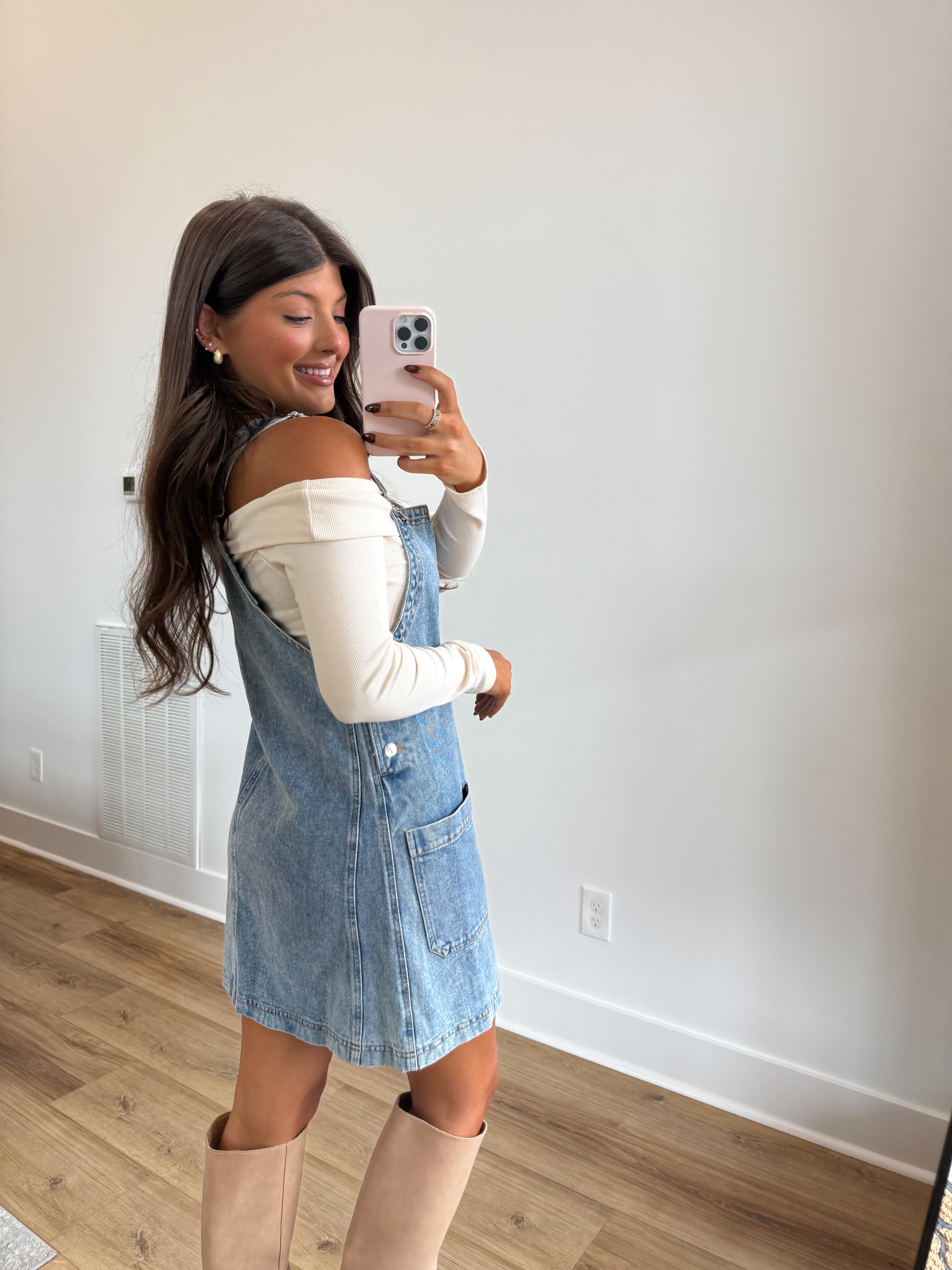 Denim Overall Mini Dress
