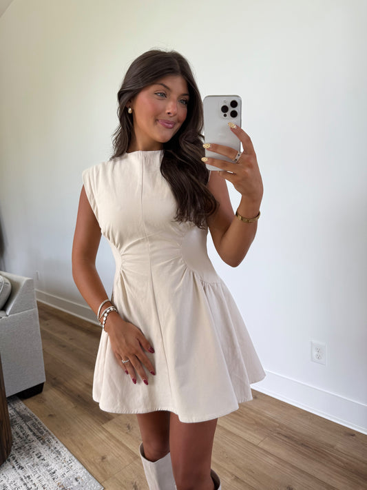 Cream Pecan Dress