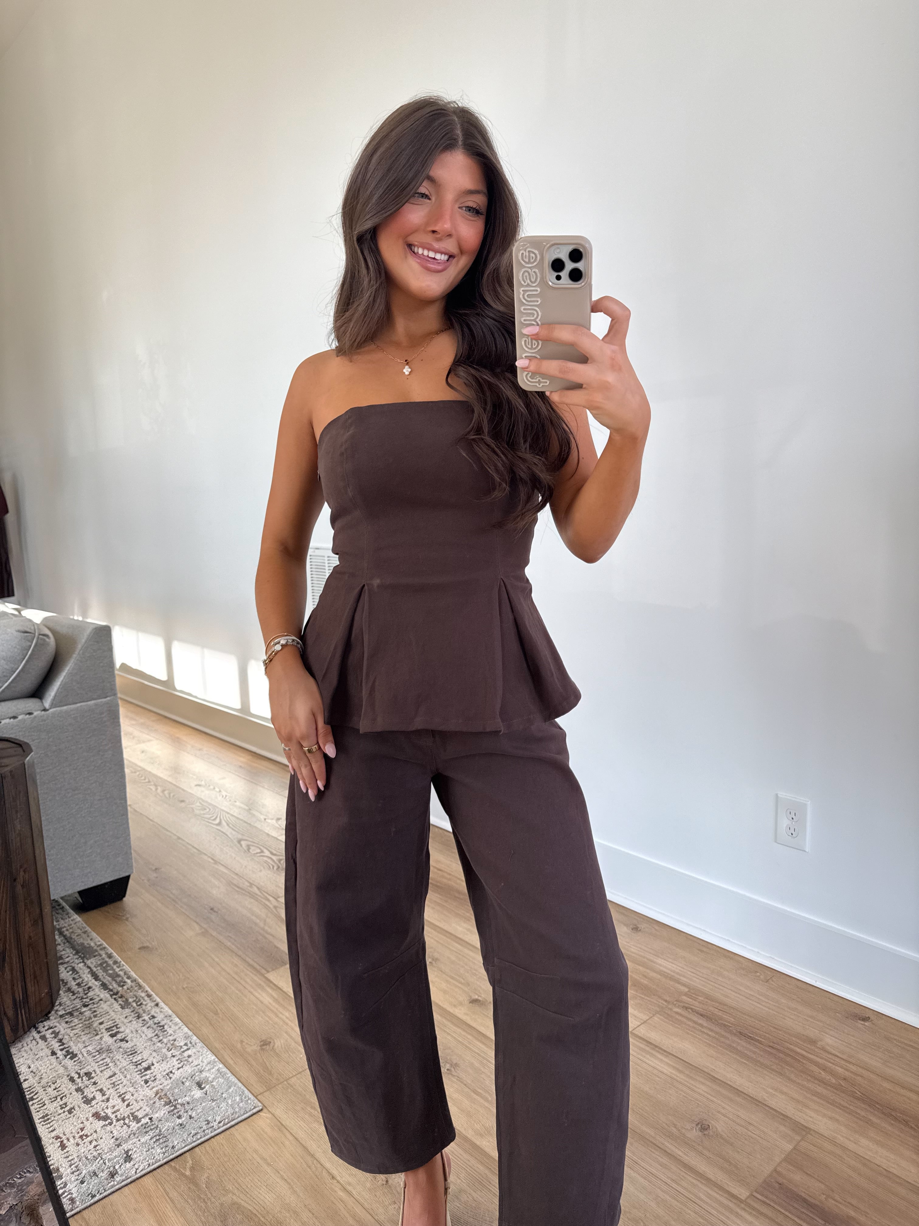 The Cocoa Peplum Set