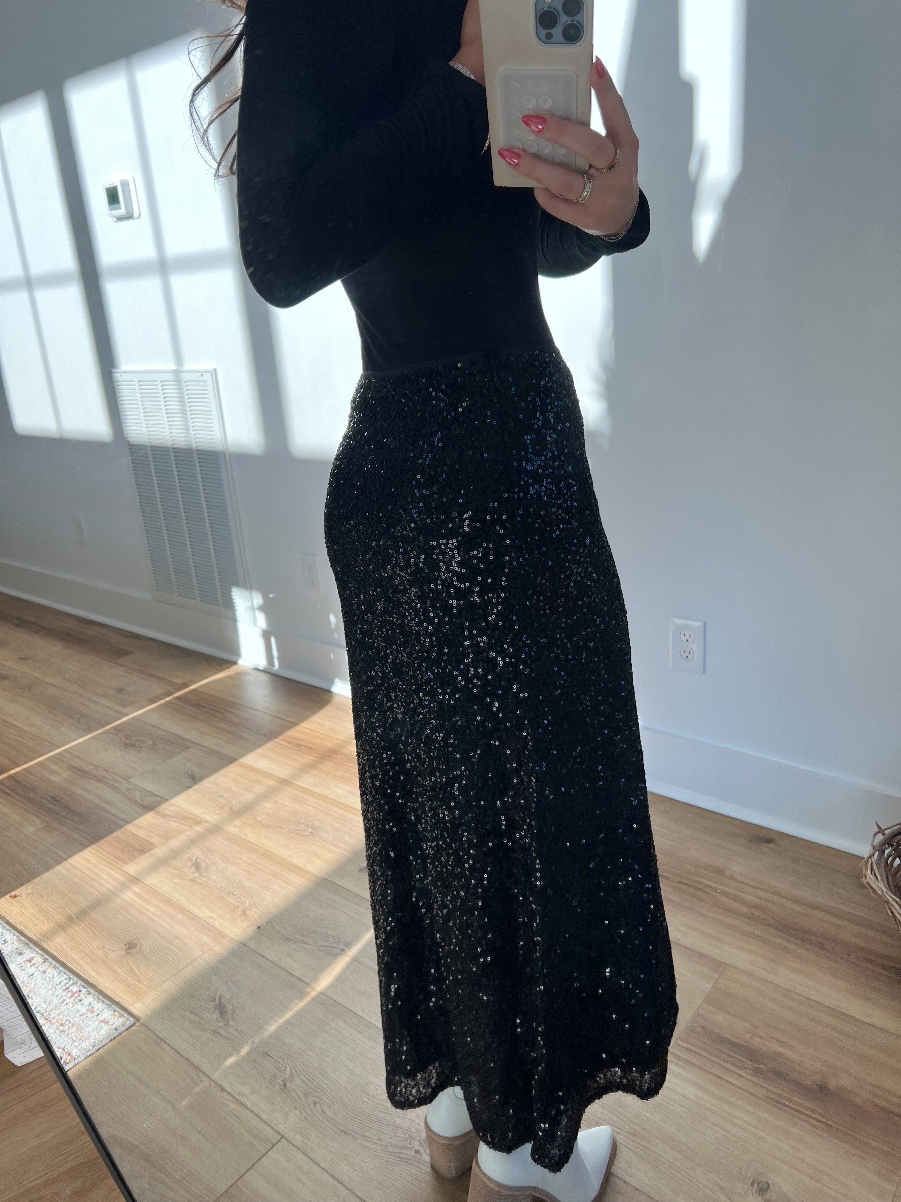 Sequin Maxi Skirt