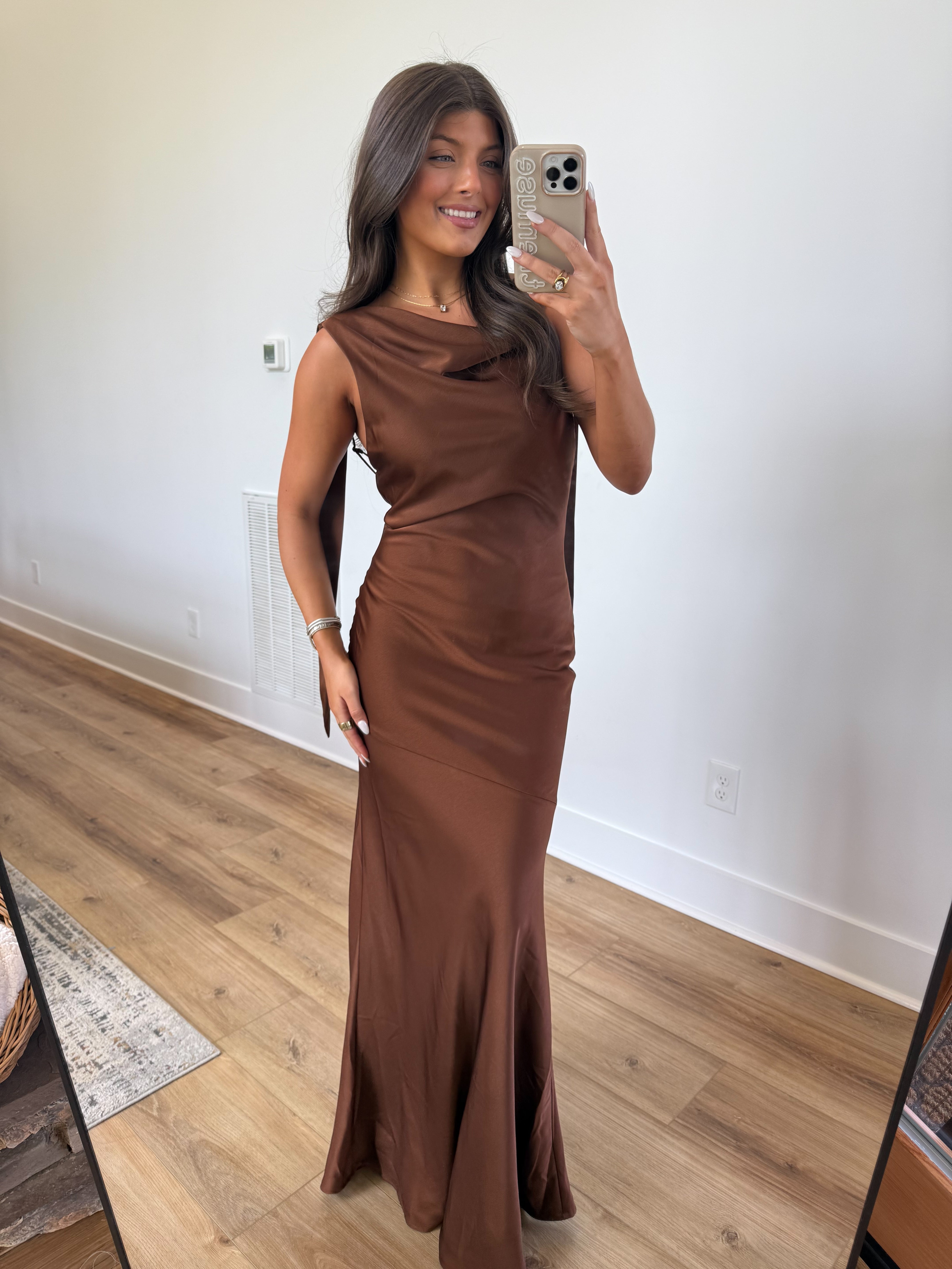 Chocolate Satin Maxi