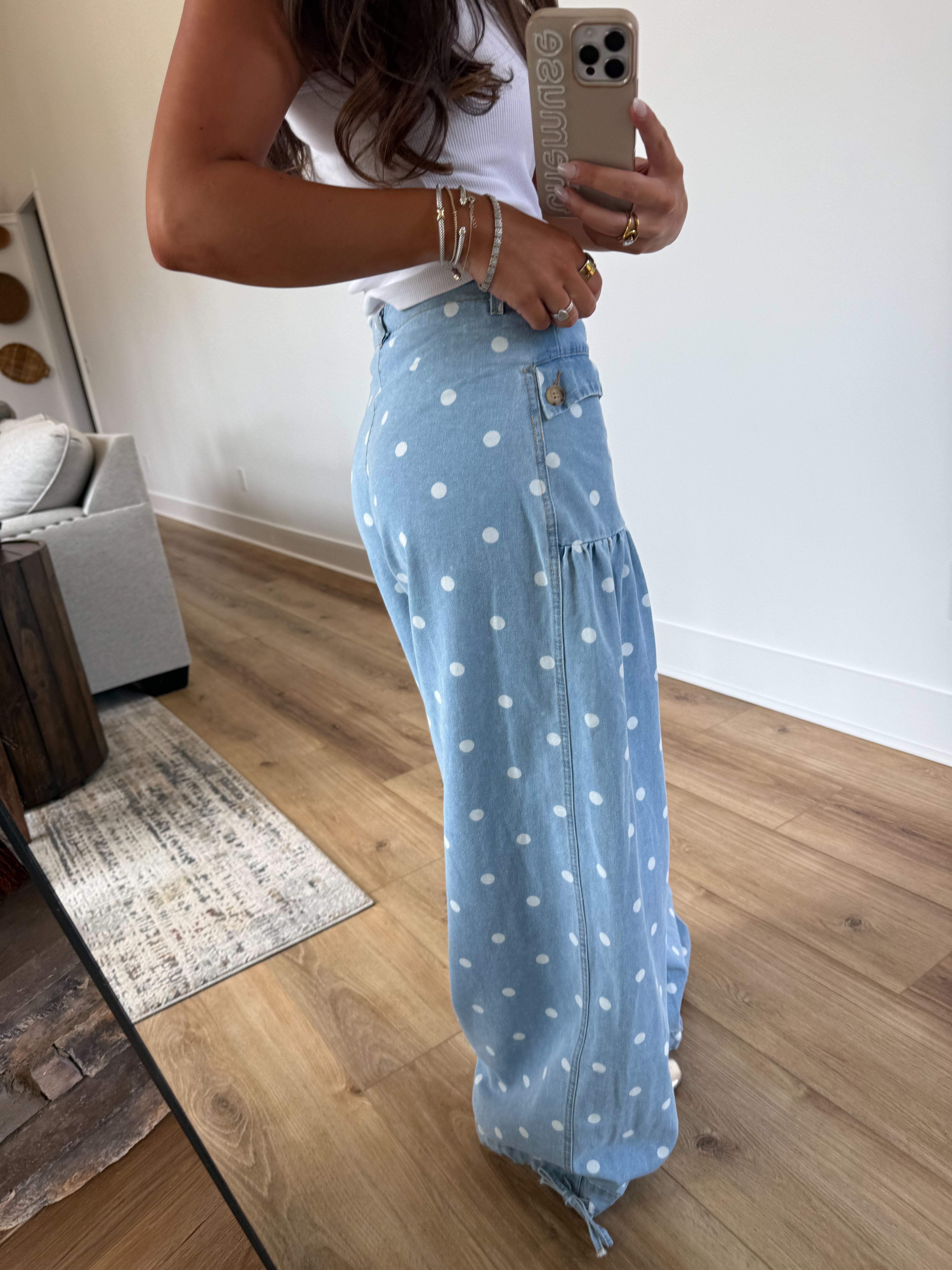 Polka Dot Slouch Jeans