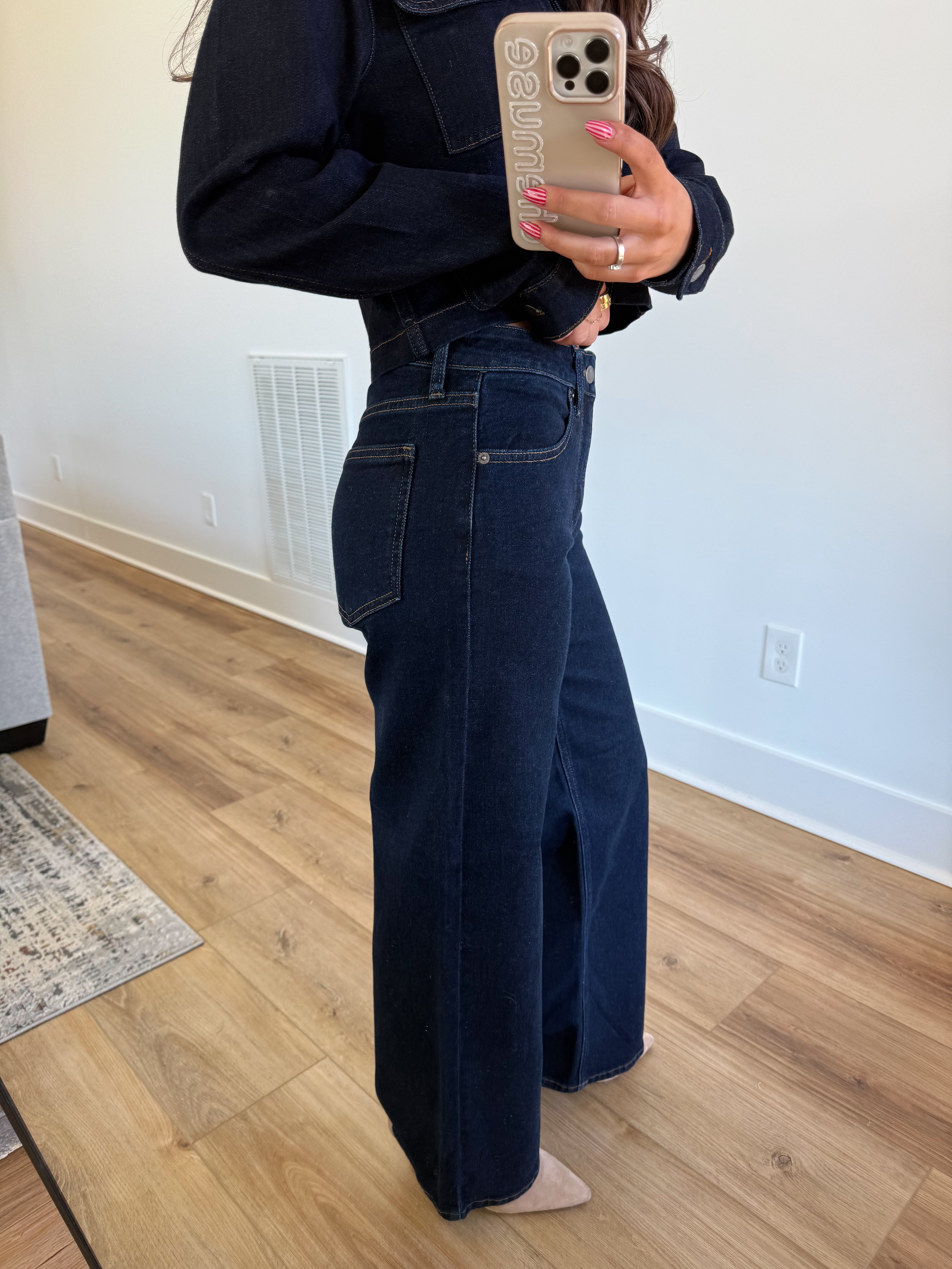 Dark Denim Straight Leg Jeans