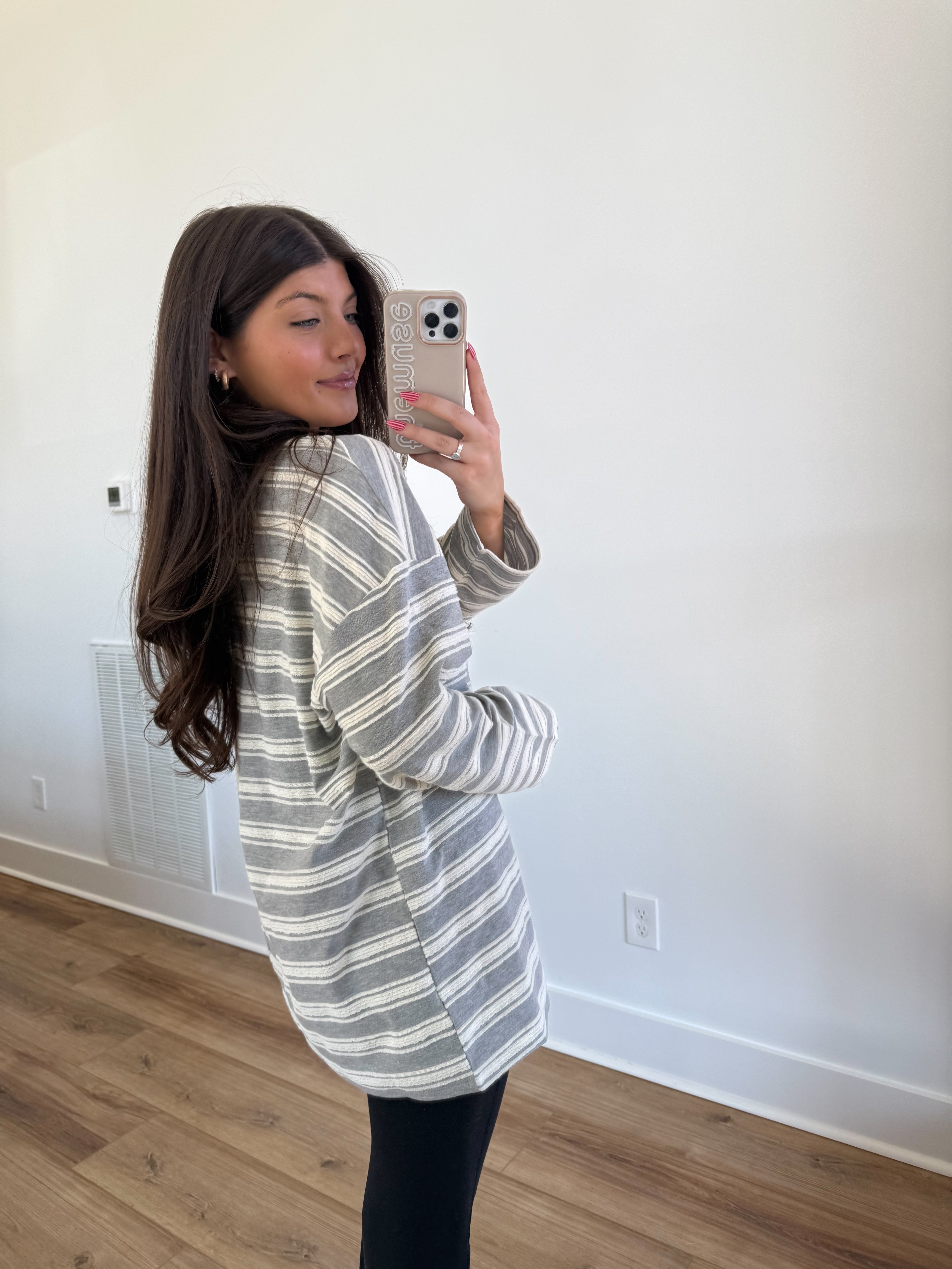 Frosted Stripe Top (Grey)