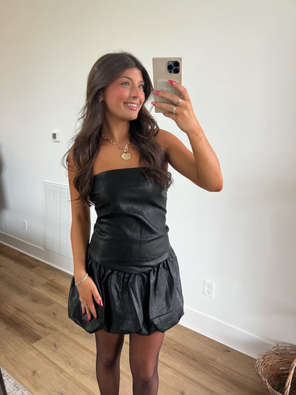 Late Night Leather Mini Dress