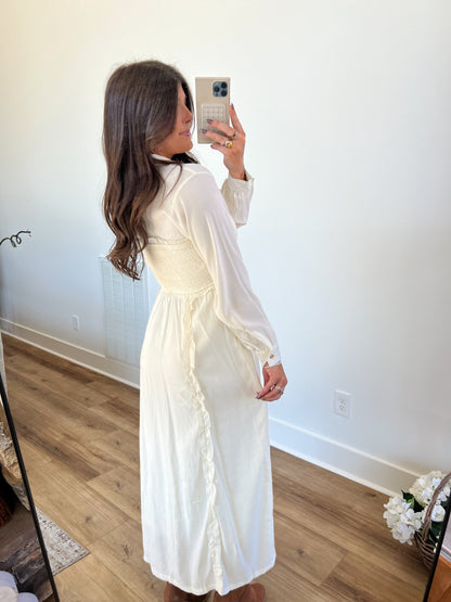 Cream Western Bodice Maxi Dress