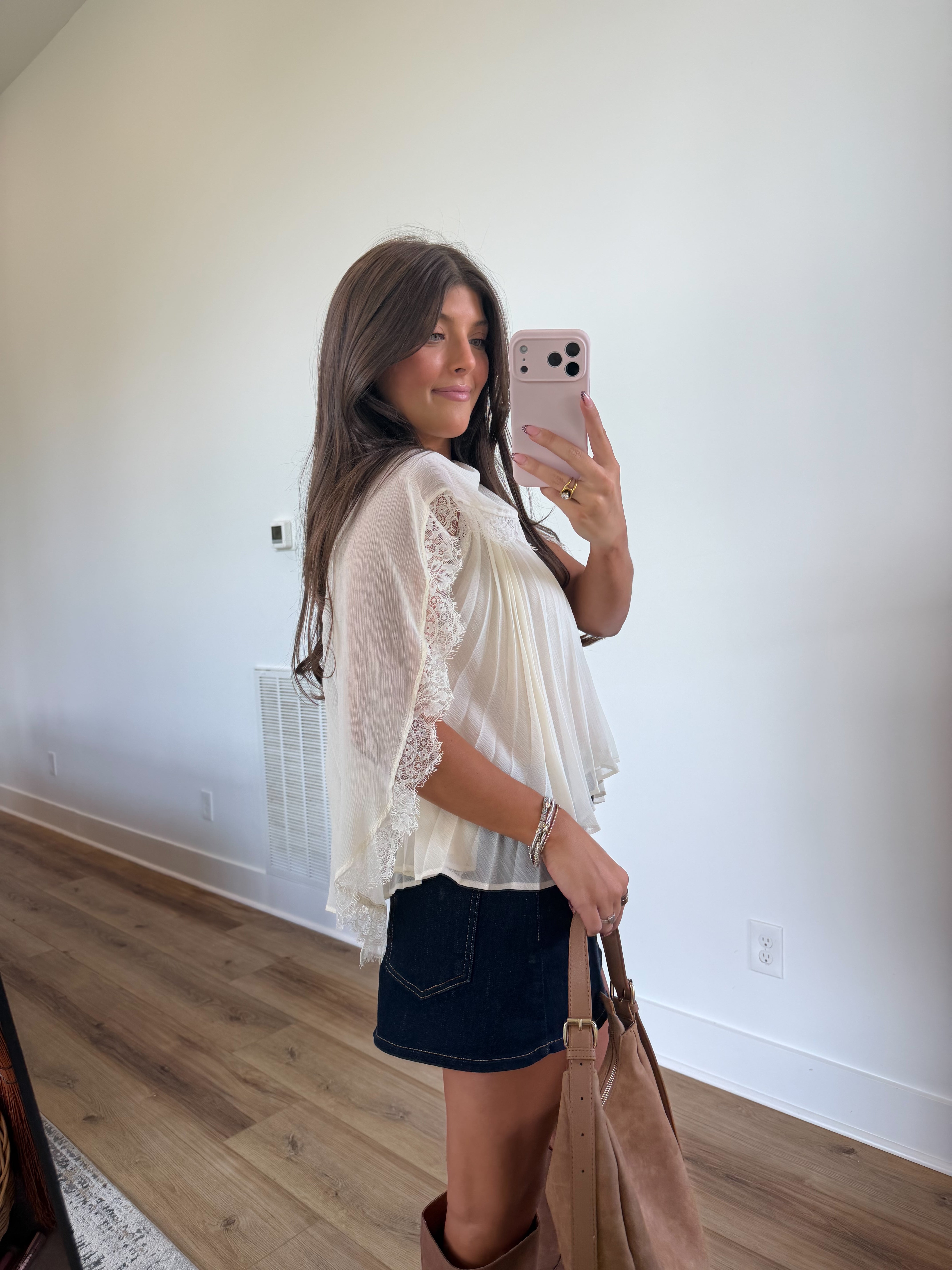 Ivory Pleat Blouse