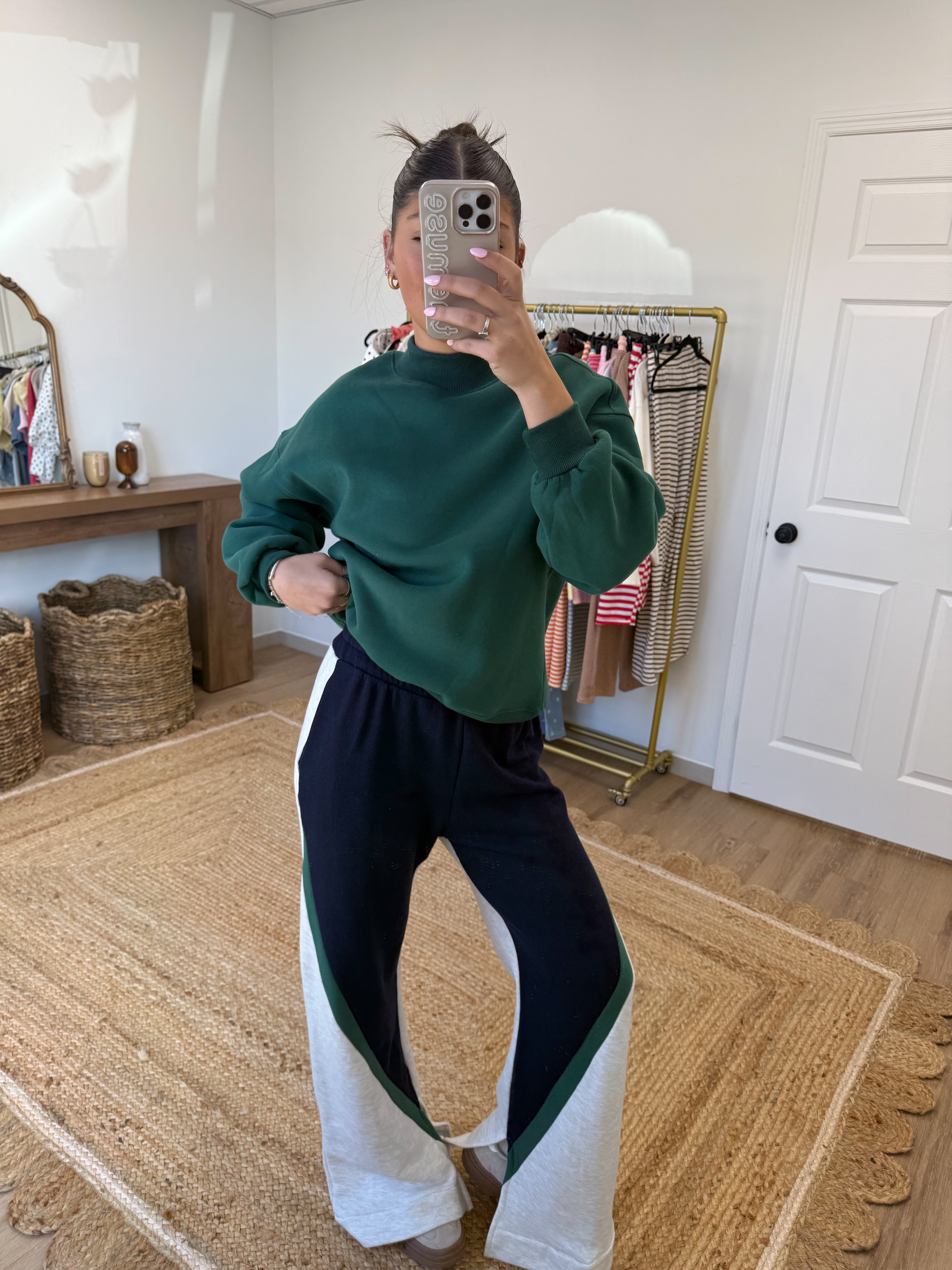 Weekend Colorblock Pants (Navy/Grey)