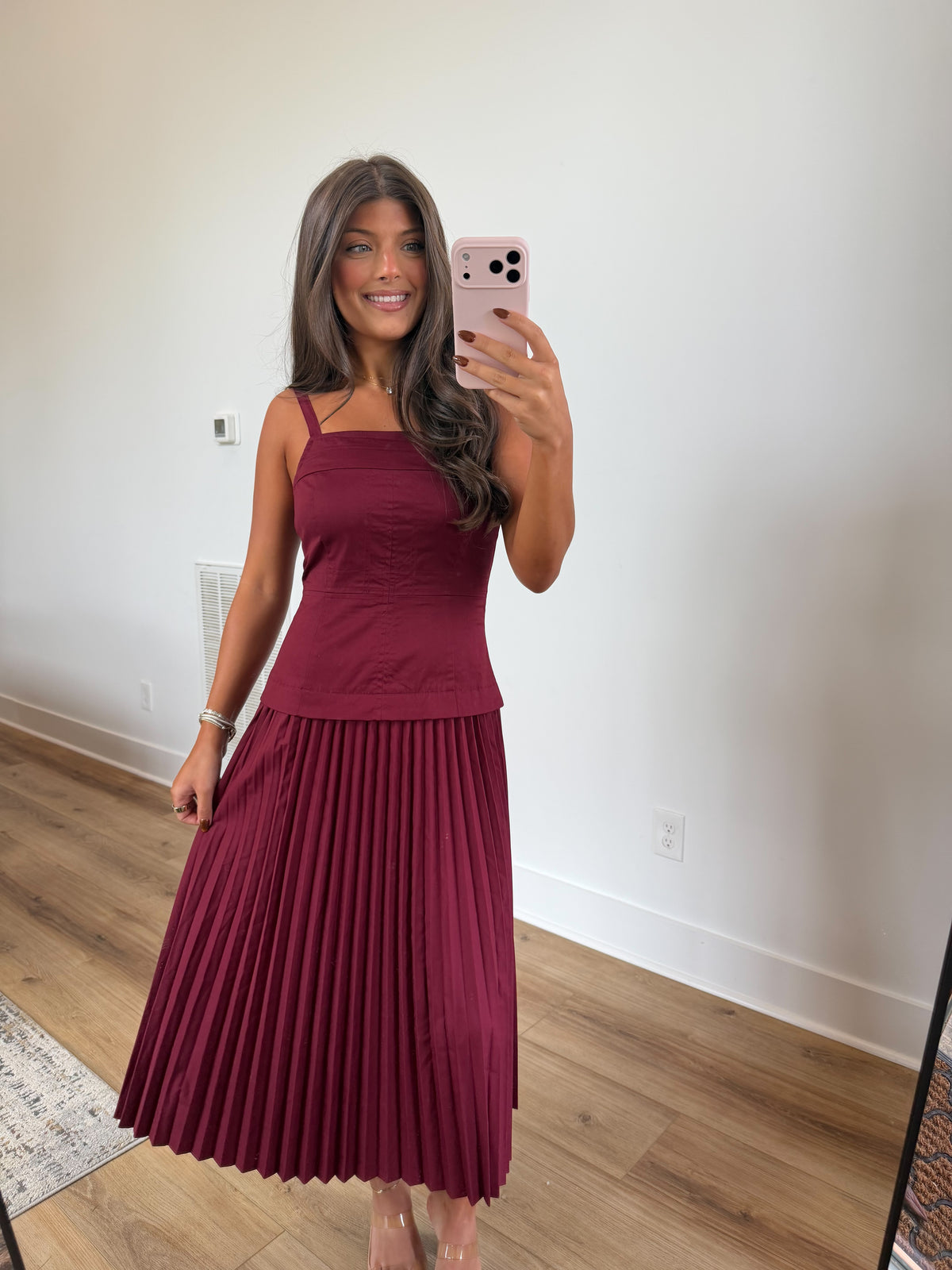 Pleated Gossip Midi Dress