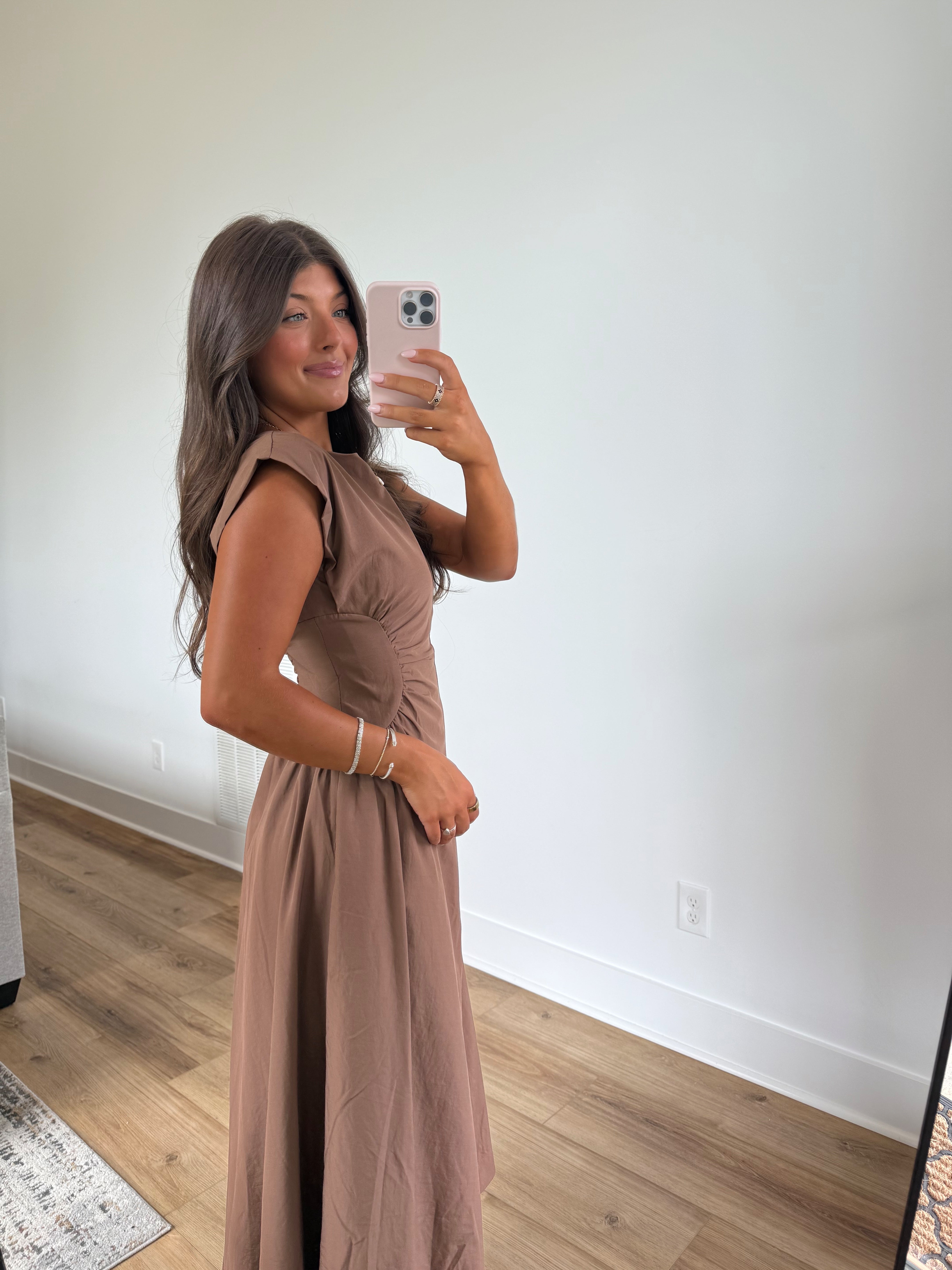 The Sienna Sculpt Dress (Brown)(PRE-ORDER (1-2 week)/ Restock)