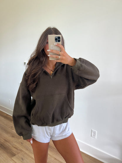 Olive Cozy Fleece Half Zip