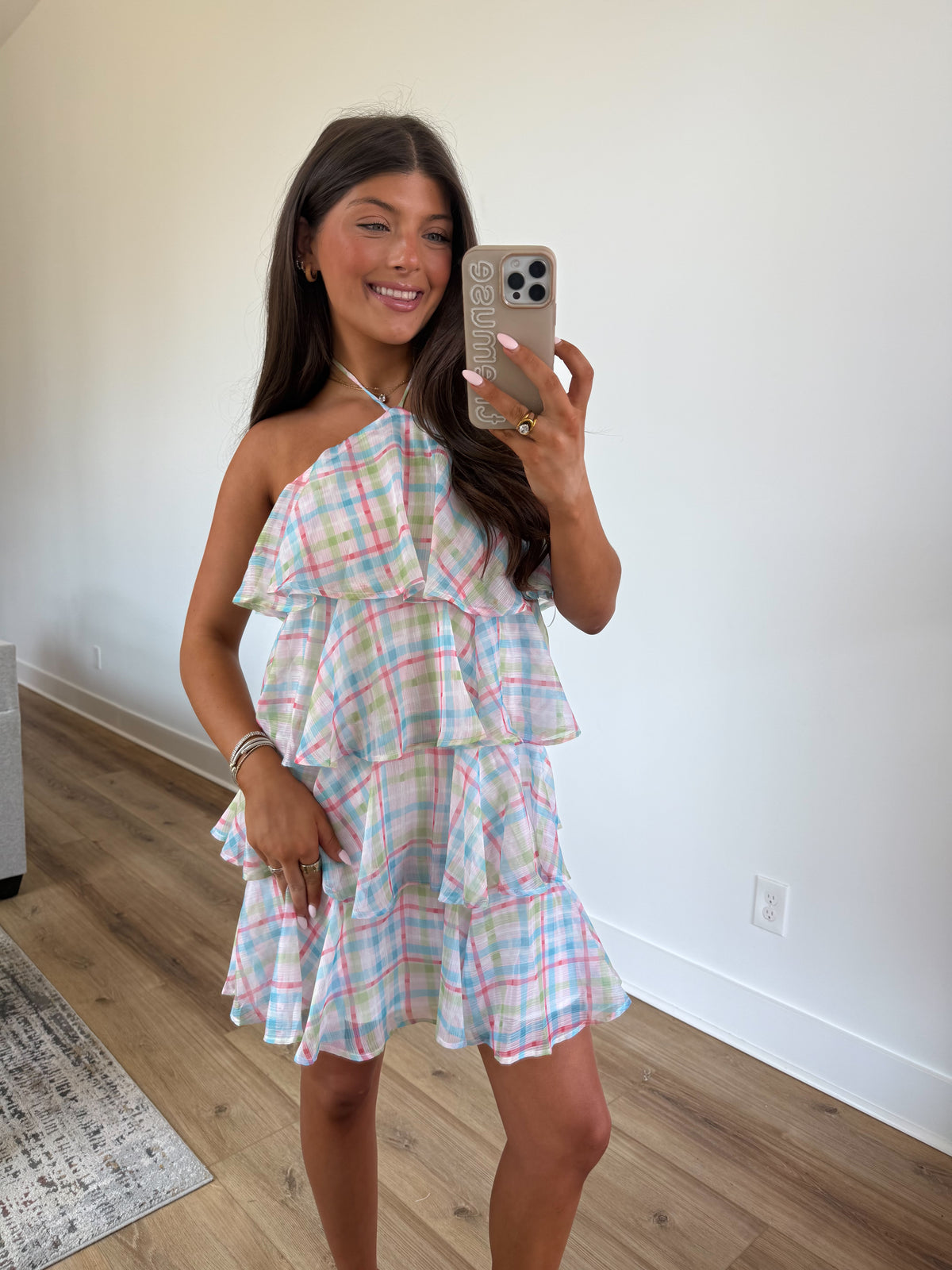 Pastel Plaid Ruffle Mini Dress – Shop The Muse