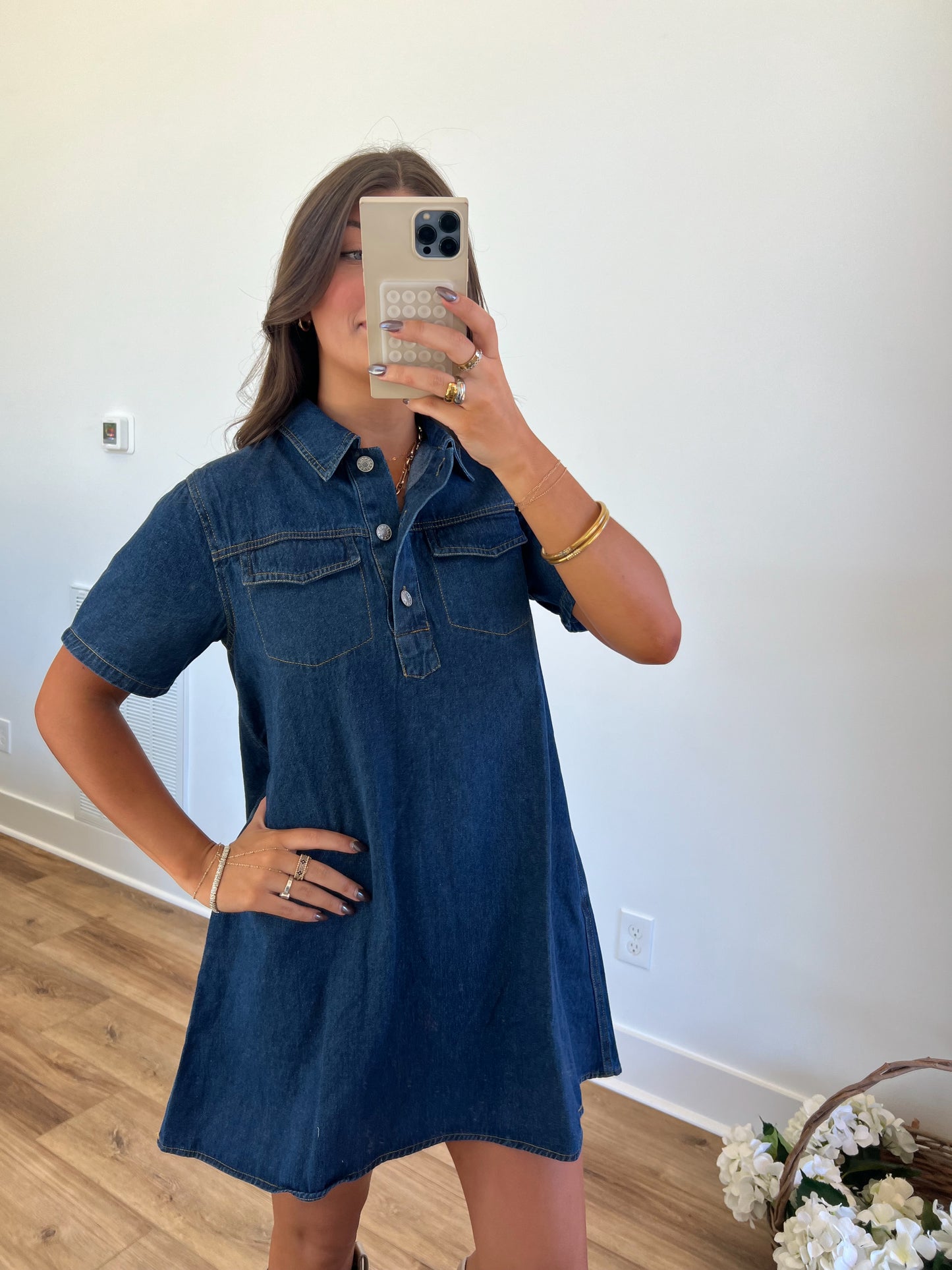 Denim Double Pocket Dress